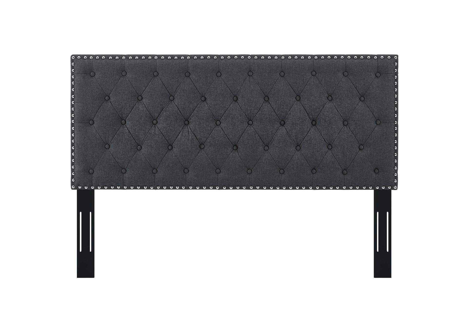 Helena Gray Tufted Full / Queen Upholstered Linen Fabric Headboard,Modway