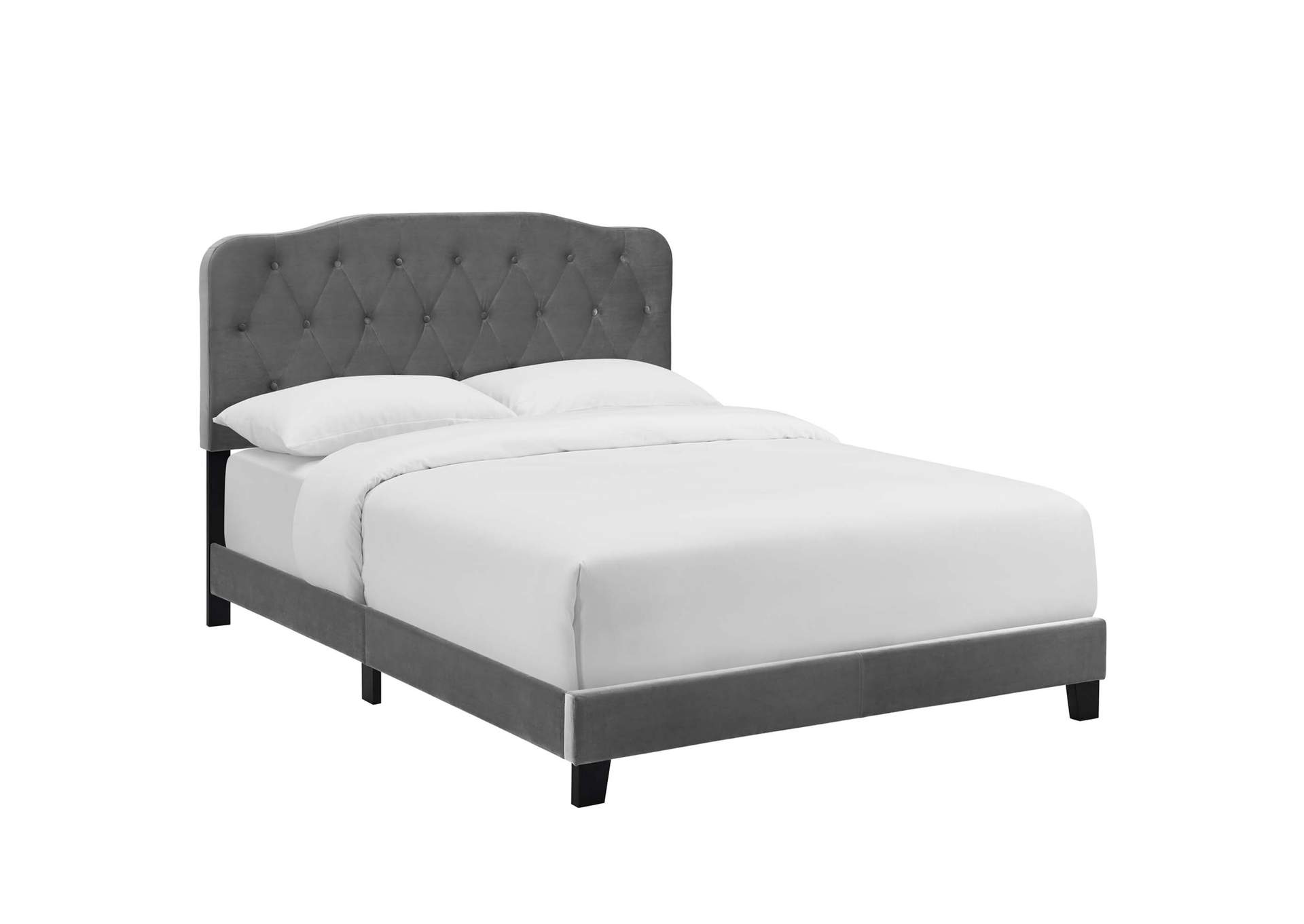 Gray Amelia Full Performance Velvet Bed,Modway