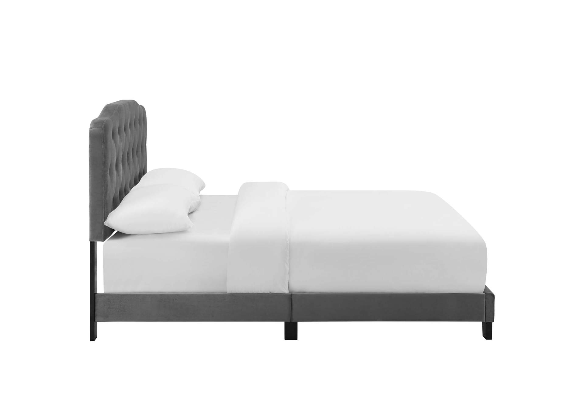 Gray Amelia Full Performance Velvet Bed,Modway