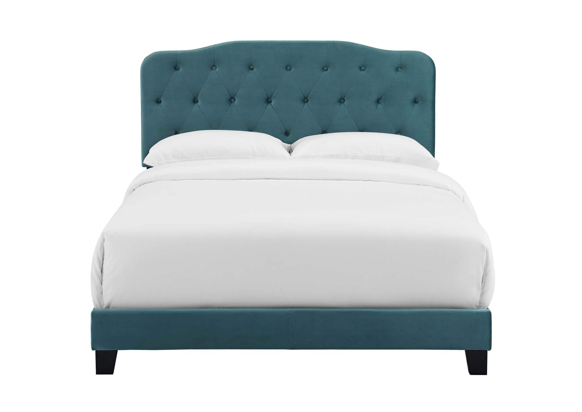 Sea Blue Amelia Queen Performance Velvet Bed,Modway