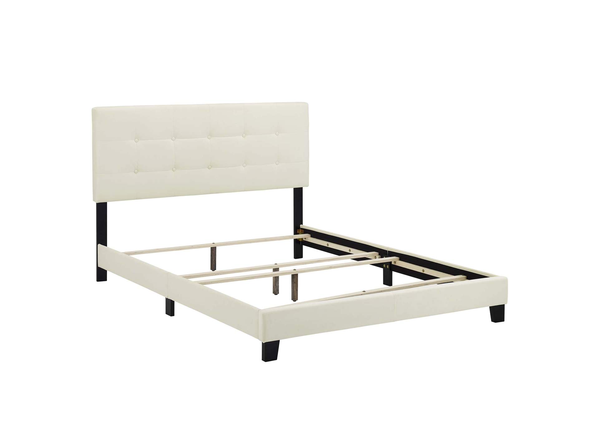 Ivory Amira King Performance Velvet Bed,Modway