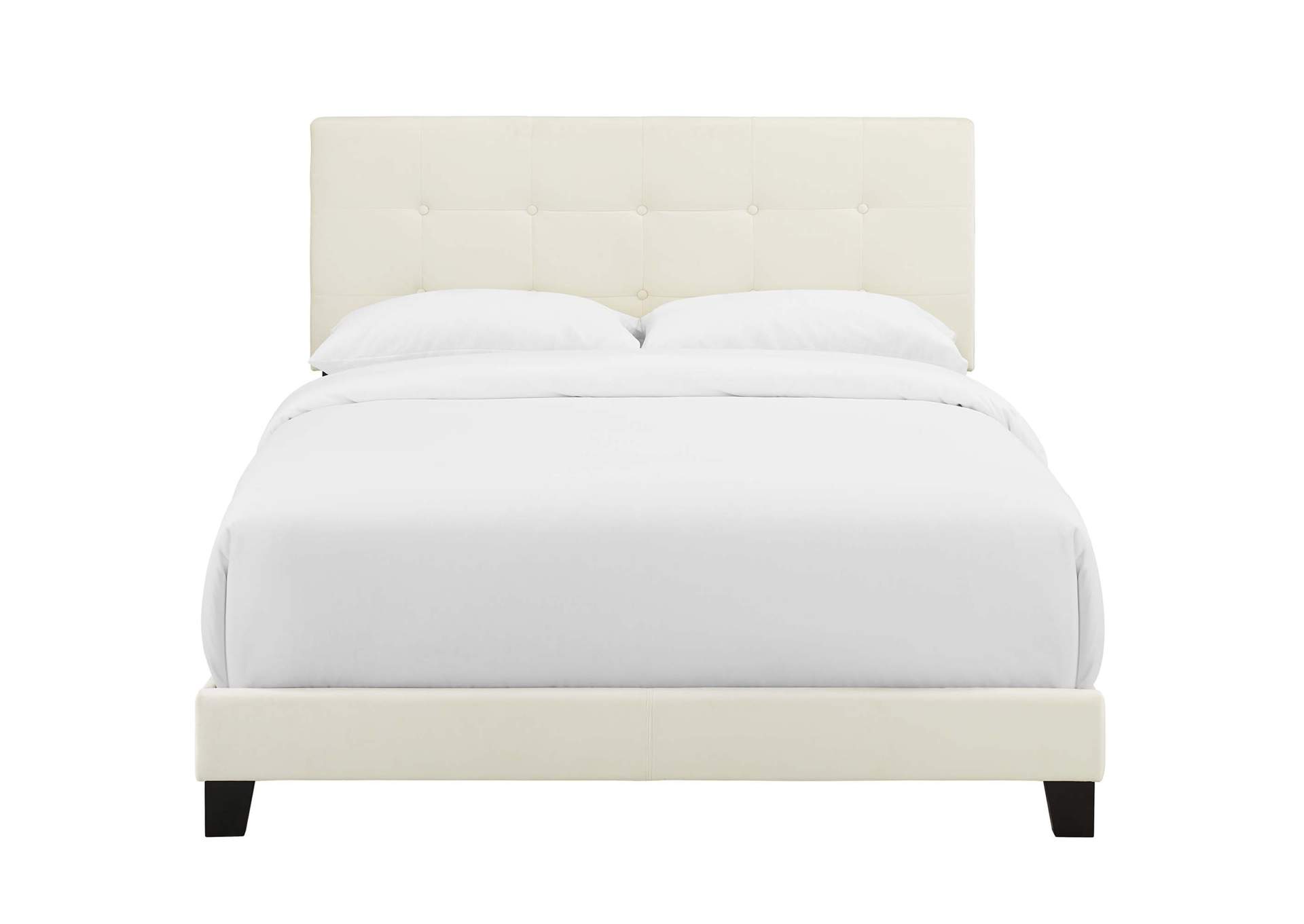 Ivory Amira King Performance Velvet Bed,Modway