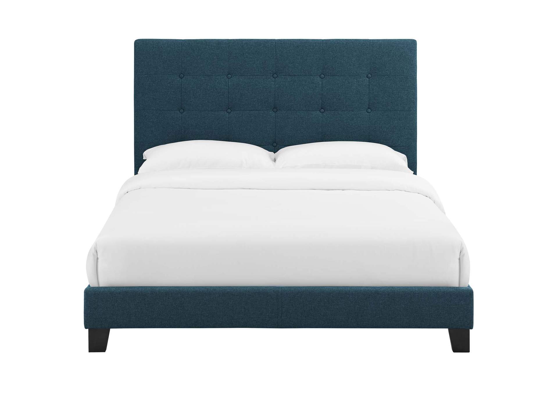 Azure Melanie Twin Tufted Button Upholstered Fabric Platform Bed,Modway