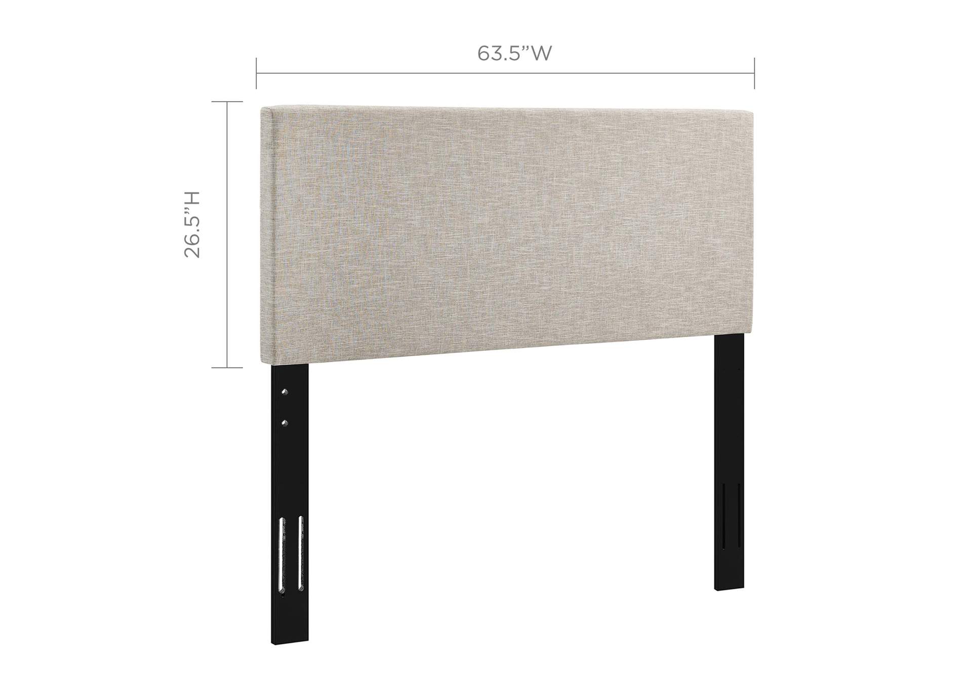 Taylor Beige Full / Queen Upholstered Linen Fabric Headboard,Modway