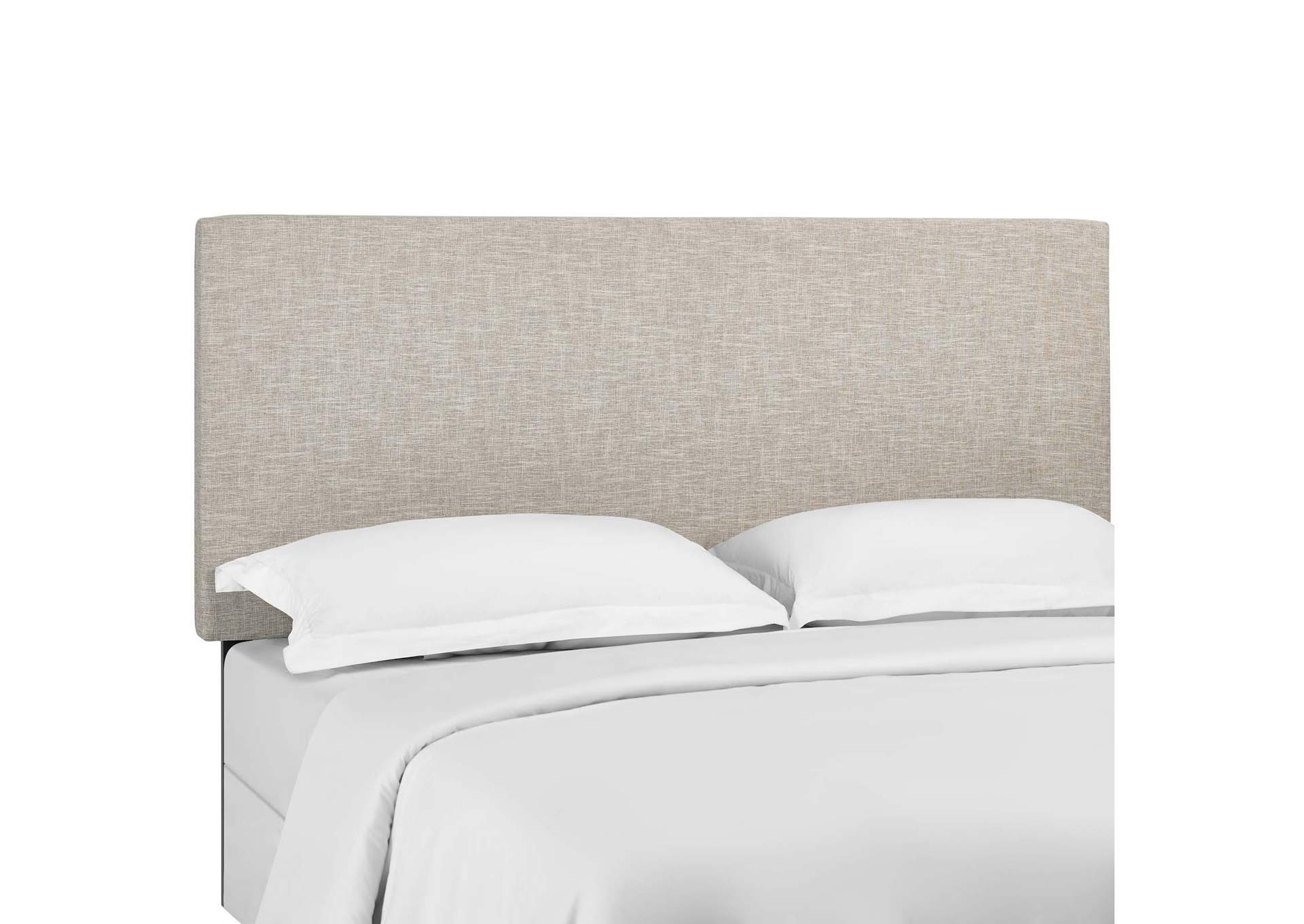 Taylor Beige King and California King Upholstered Linen Fabric Headboard,Modway