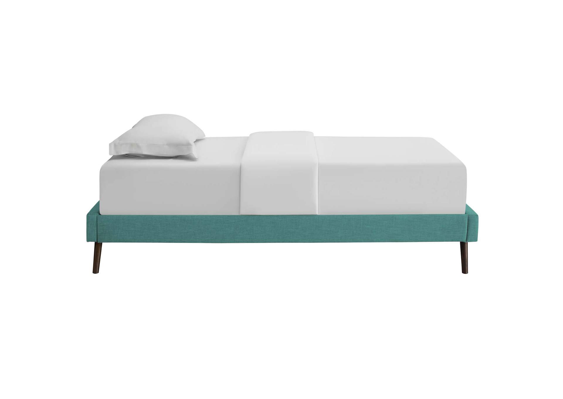 Teal Loryn Twin Bed - Fabric Frame with Round Splayed Legs,Modway