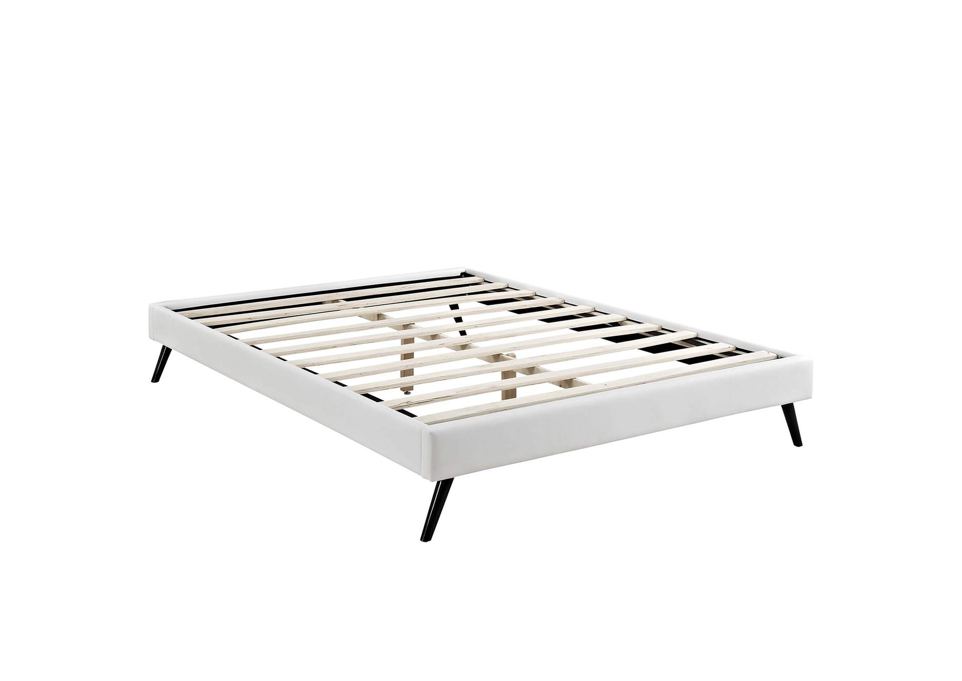 White Loryn Full Bed - Vinyl Frame with Round Splayed Legs,Modway