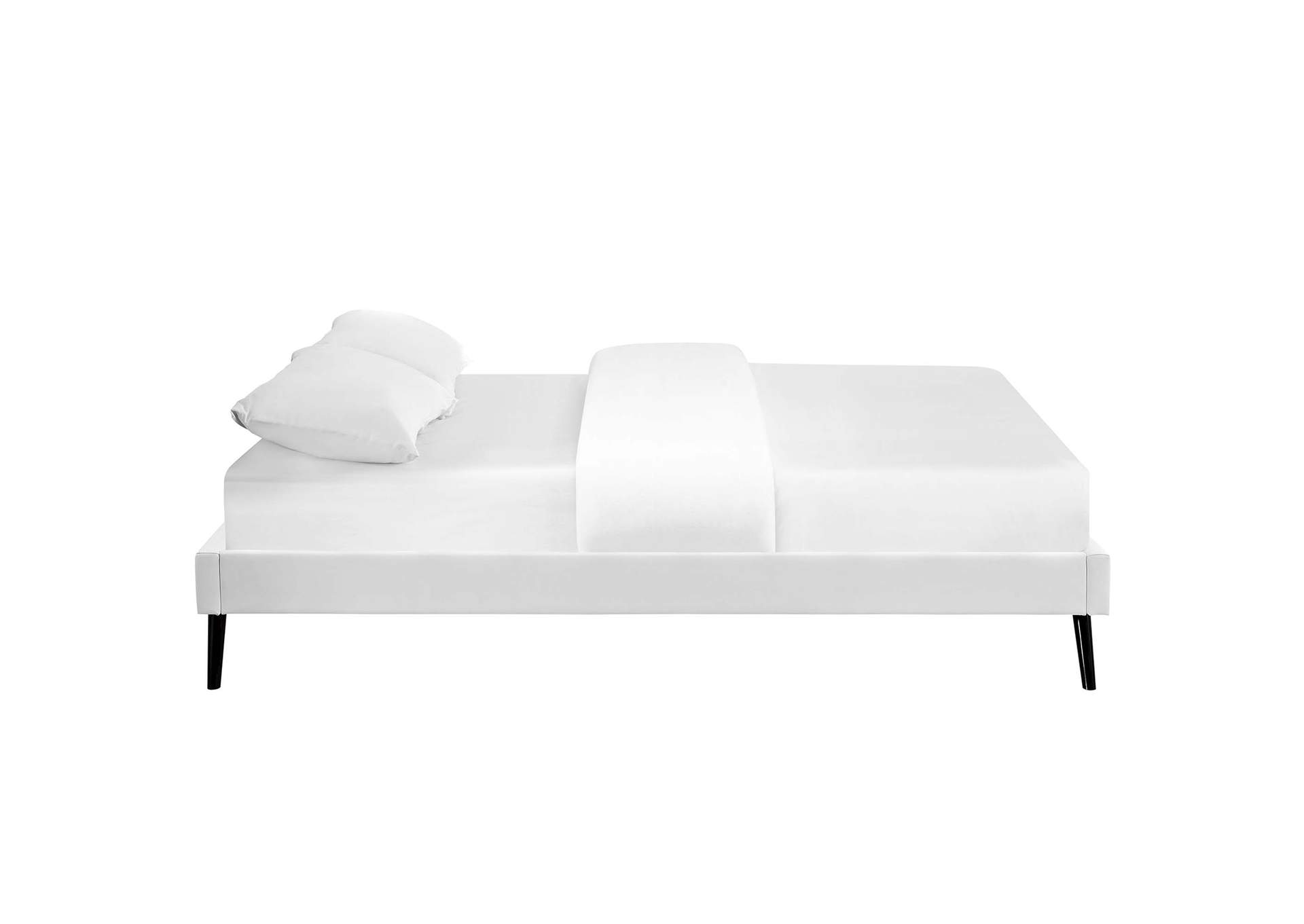 White Loryn Full Bed - Vinyl Frame with Round Splayed Legs,Modway