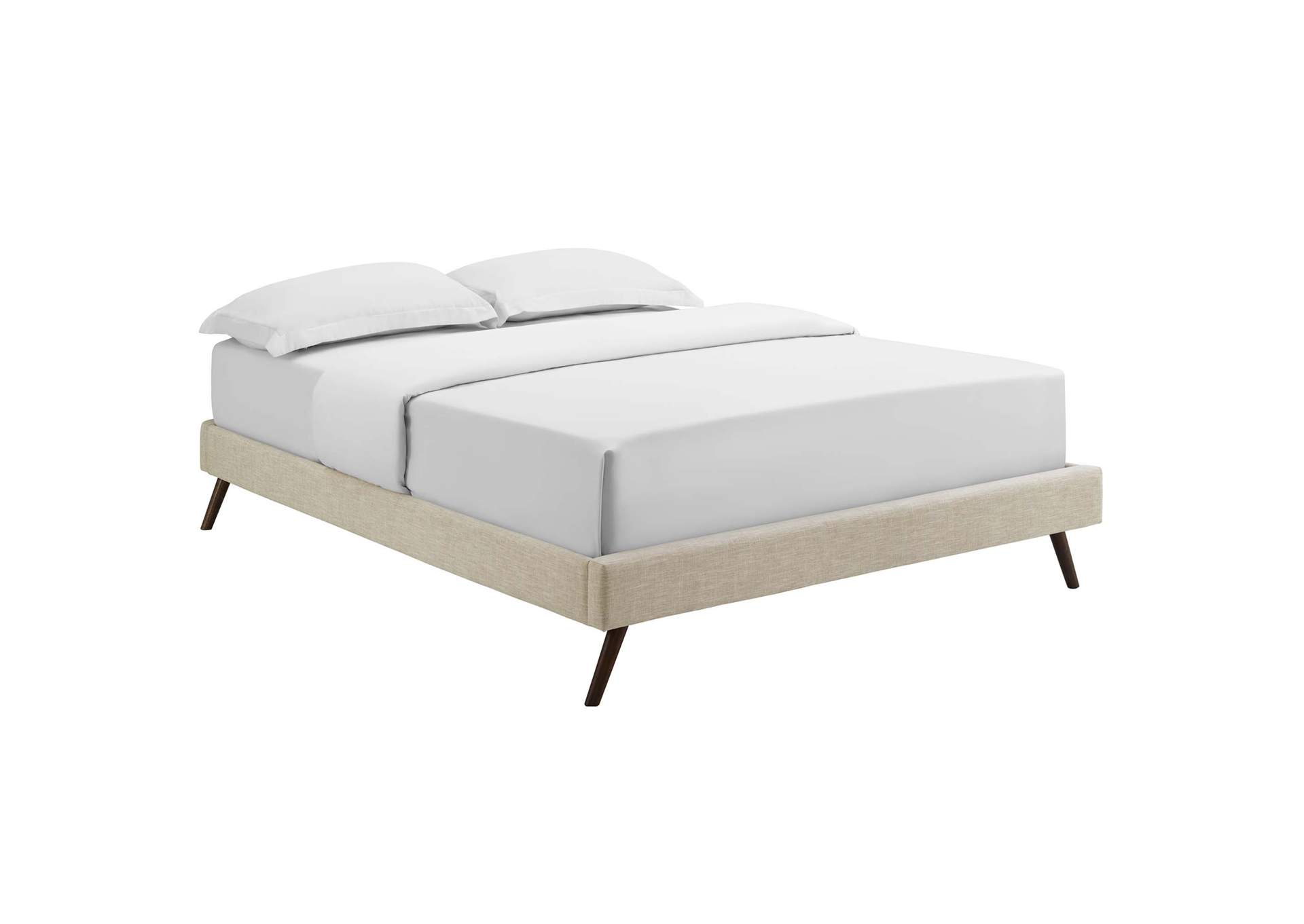 Beige Loryn Full Bed - Fabric Frame with Round Splayed Legs,Modway