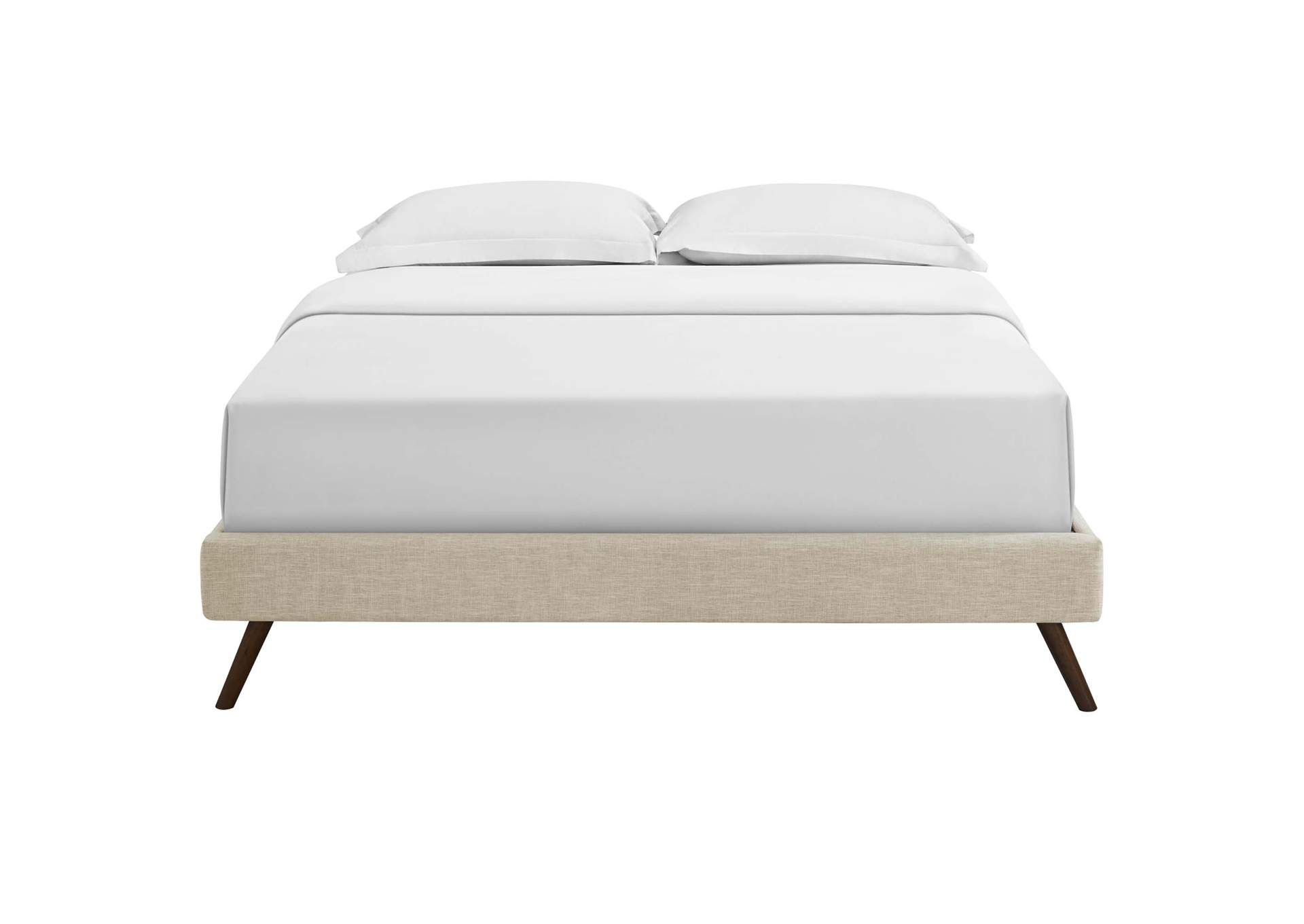 Beige Loryn Full Bed - Fabric Frame with Round Splayed Legs,Modway