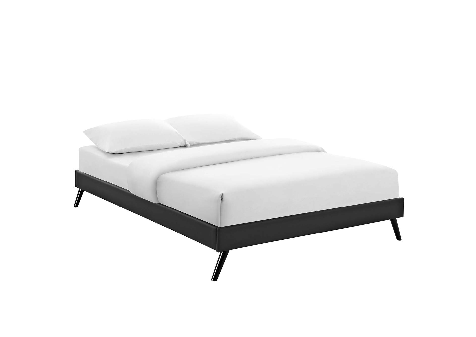 Black Loryn Queen Bed - Vinyl Frame with Round Splayed Legs,Modway