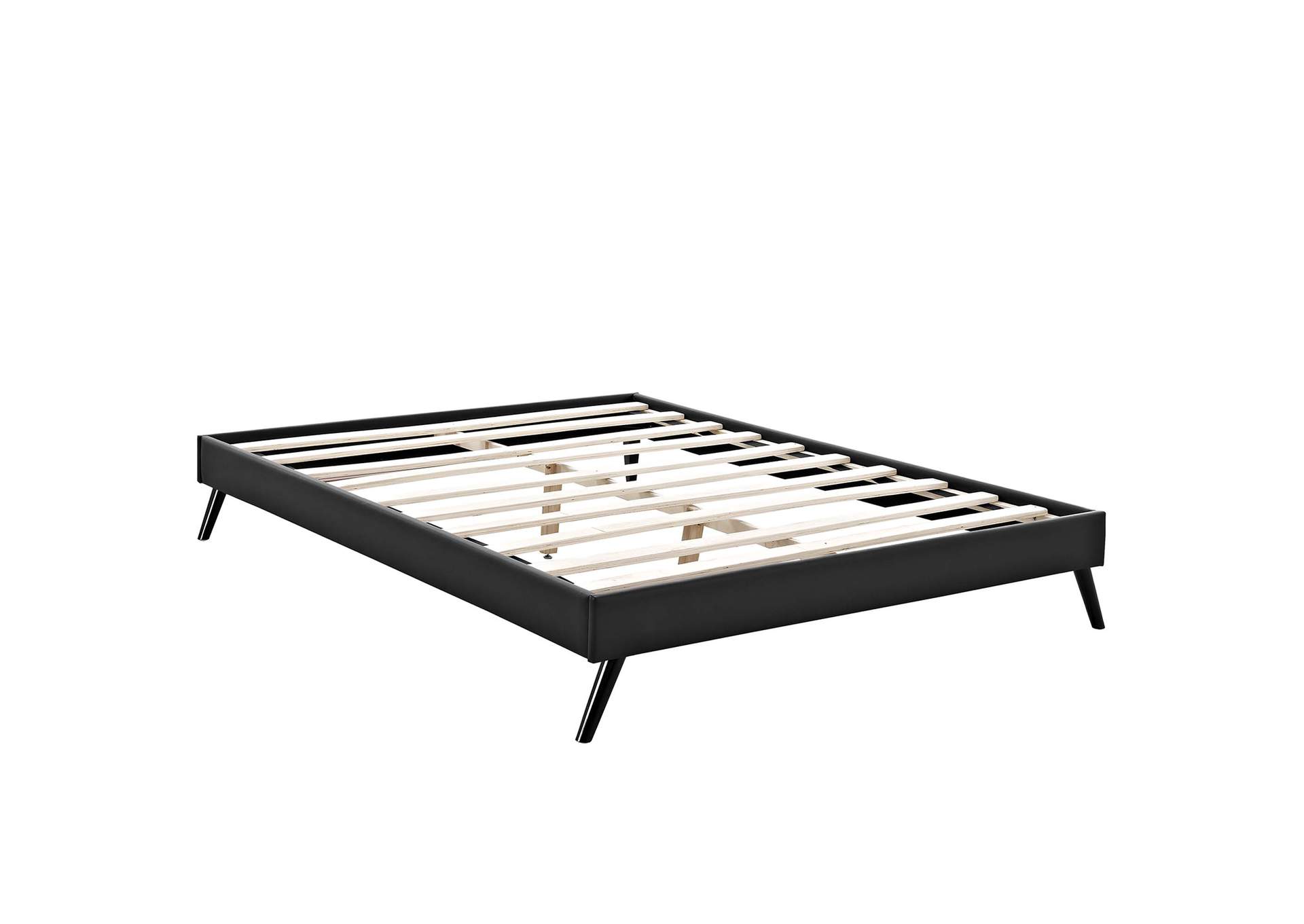 Black Loryn Queen Bed - Vinyl Frame with Round Splayed Legs,Modway