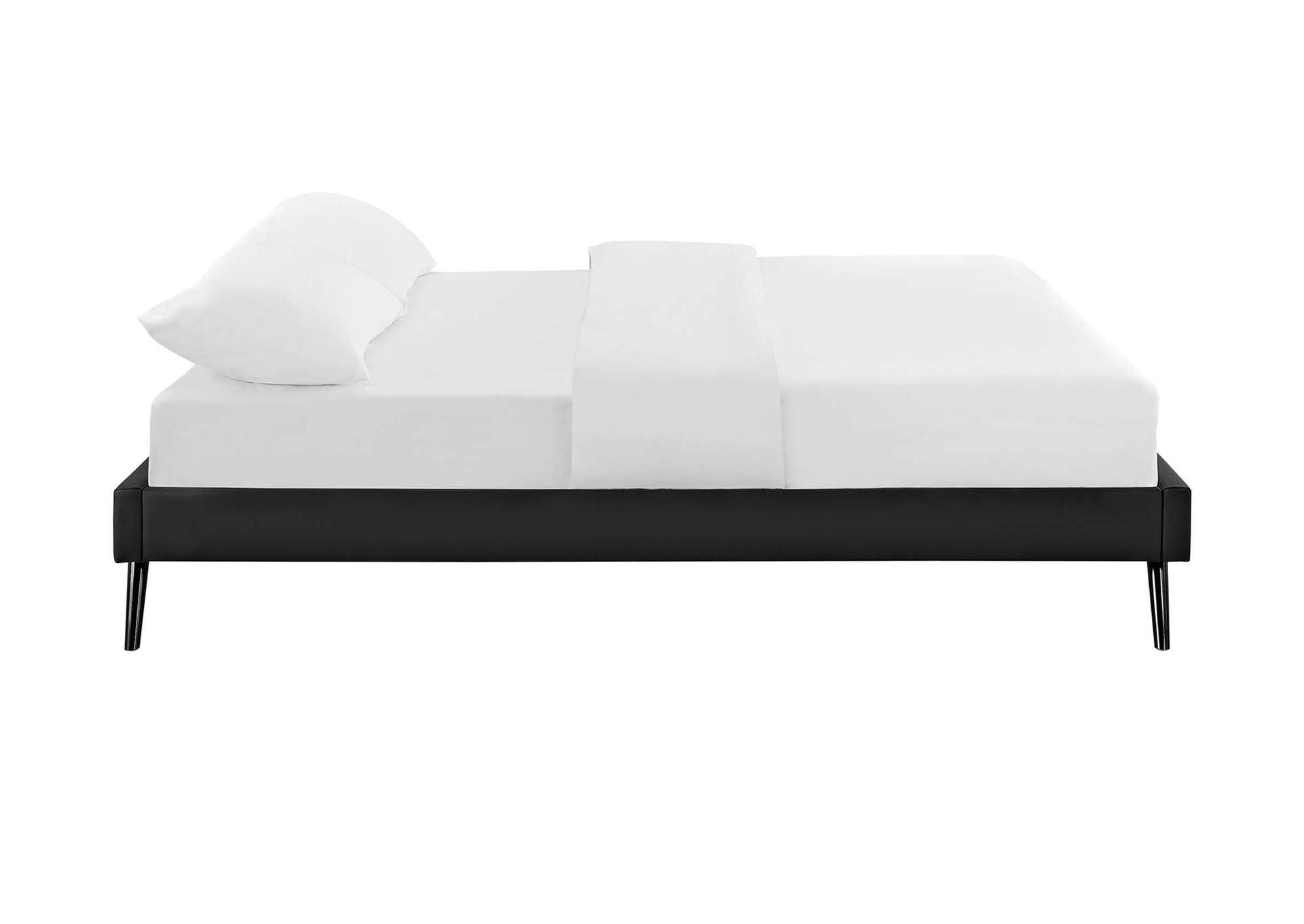 Black Loryn Queen Bed - Vinyl Frame with Round Splayed Legs,Modway