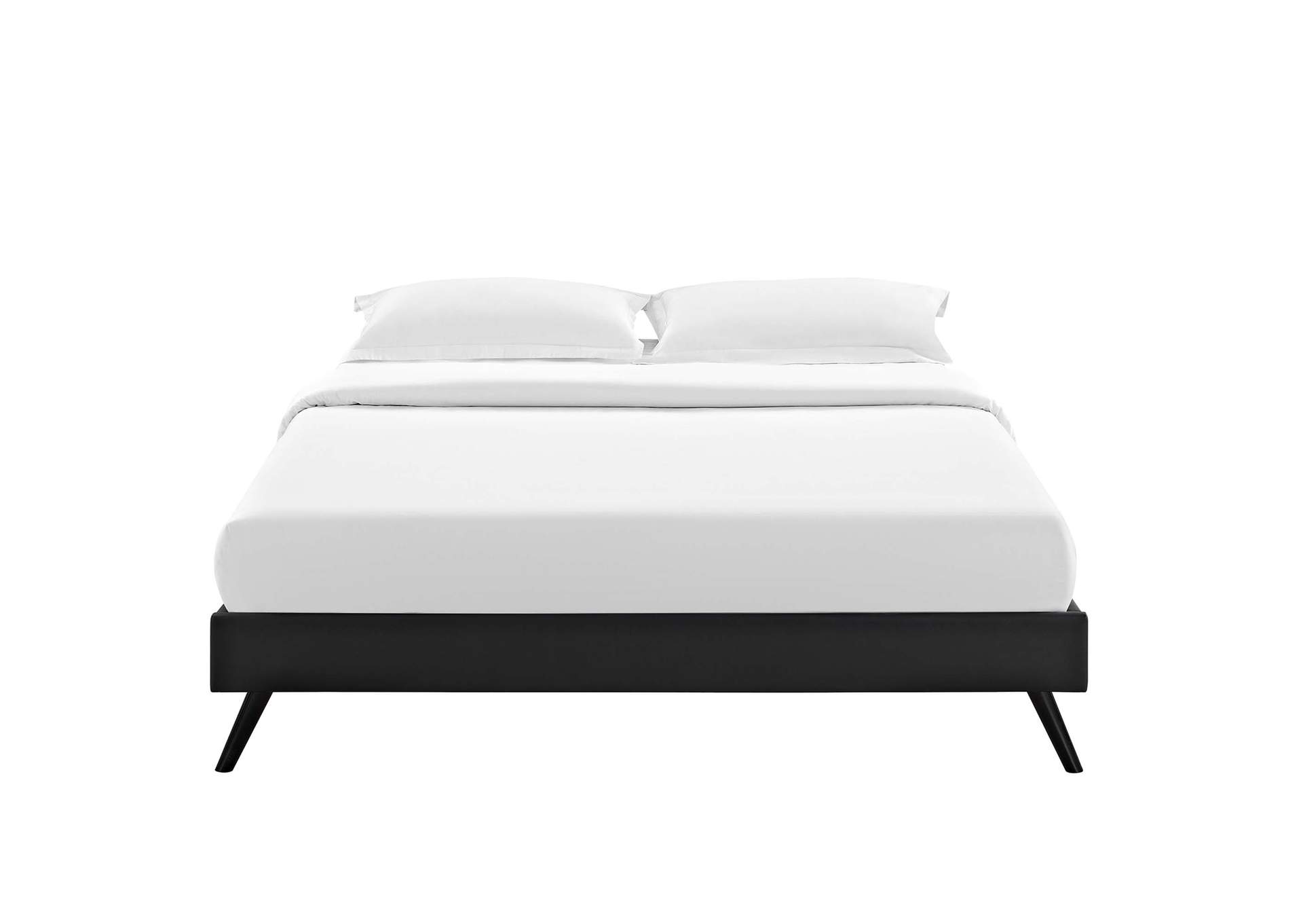Black Loryn Queen Bed - Vinyl Frame with Round Splayed Legs,Modway