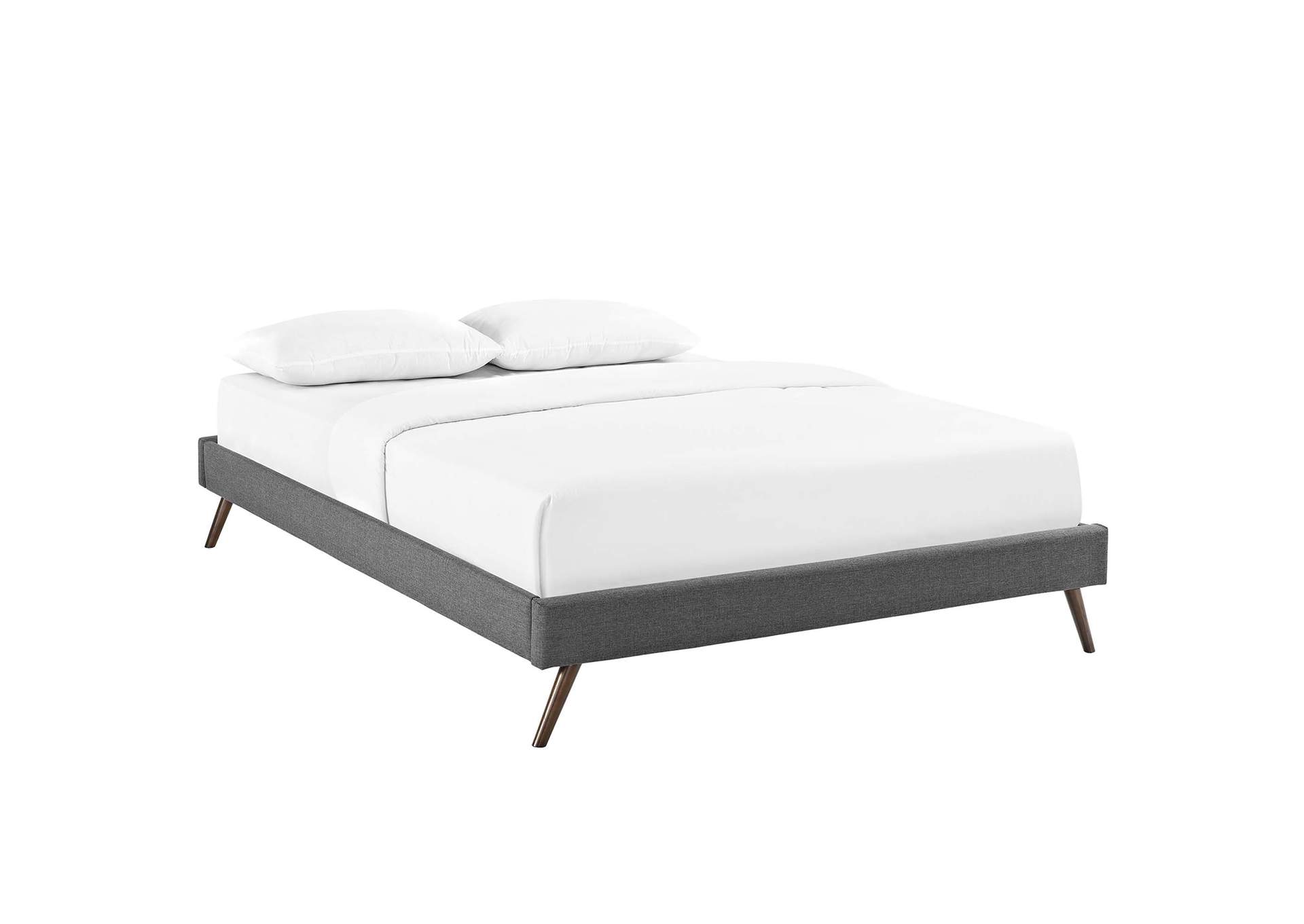 Gray Loryn Queen Bed - Fabric Frame with Round Splayed Legs,Modway