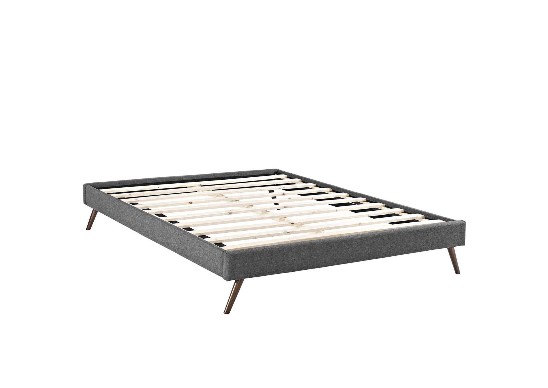 Gray Loryn Queen Bed - Fabric Frame with Round Splayed Legs,Modway