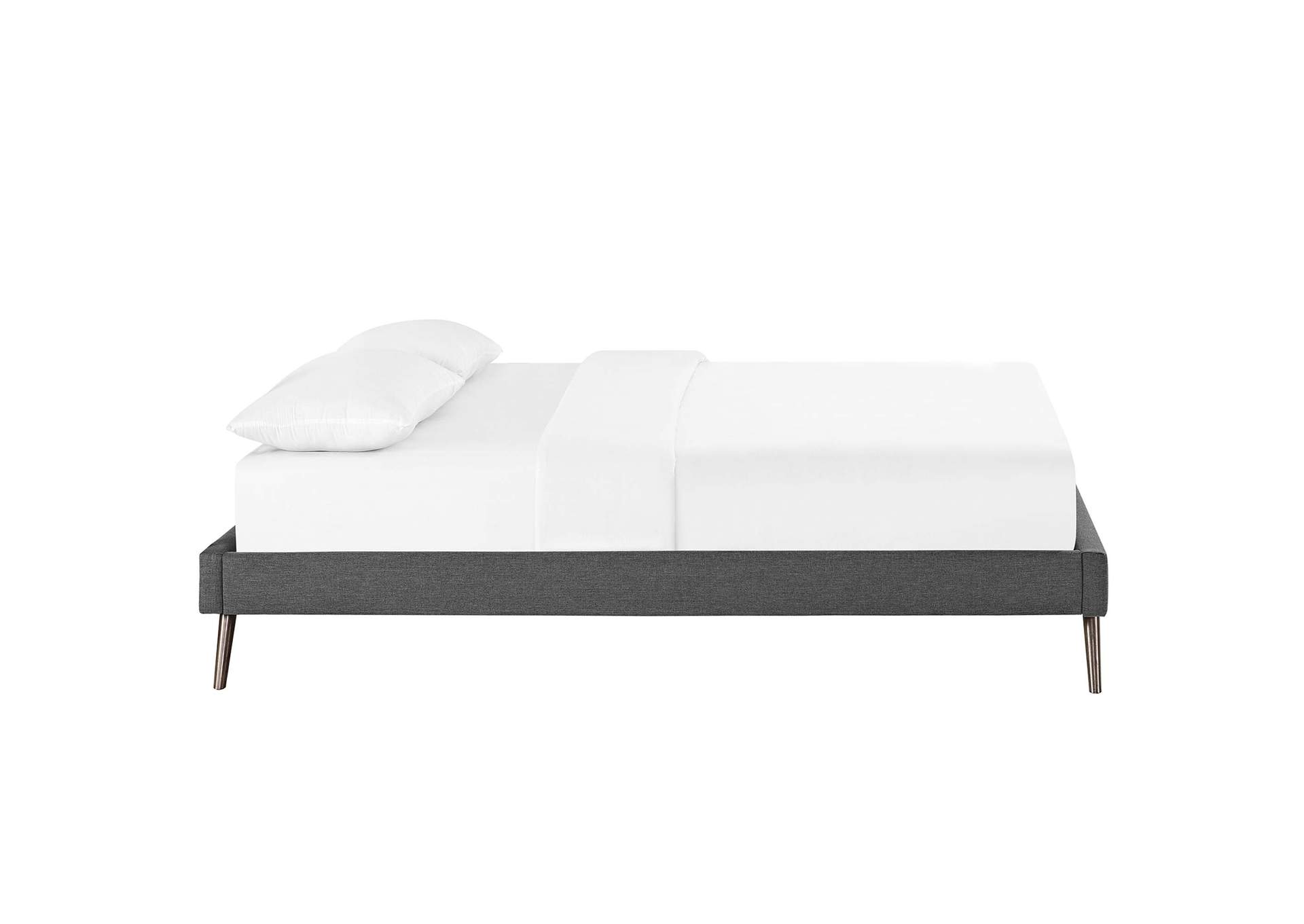 Gray Loryn Queen Bed - Fabric Frame with Round Splayed Legs,Modway