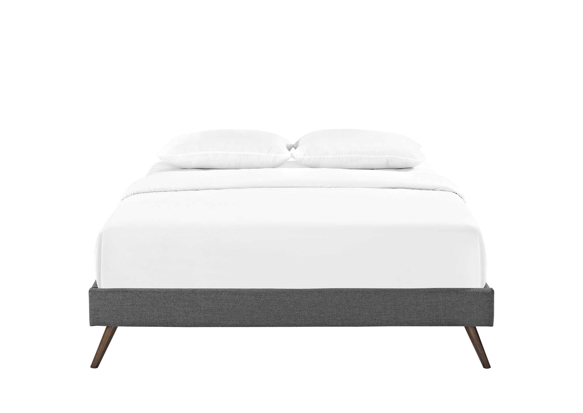 Gray Loryn Queen Bed - Fabric Frame with Round Splayed Legs,Modway