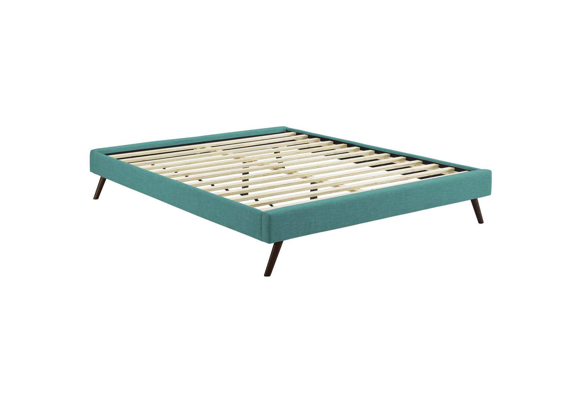 Teal Loryn Queen Bed - Fabric Frame with Round Splayed Legs,Modway