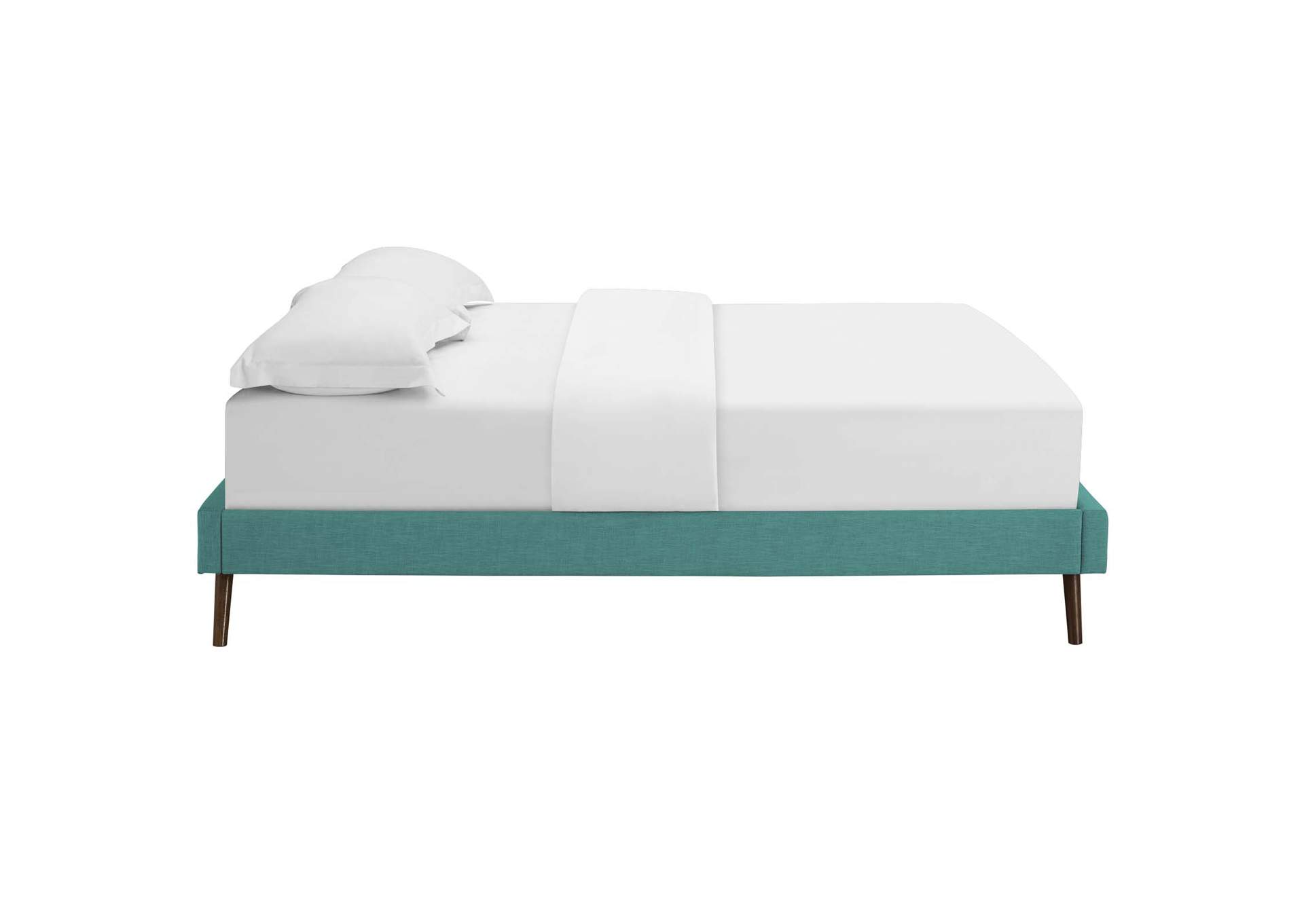 Teal Loryn Queen Bed - Fabric Frame with Round Splayed Legs,Modway
