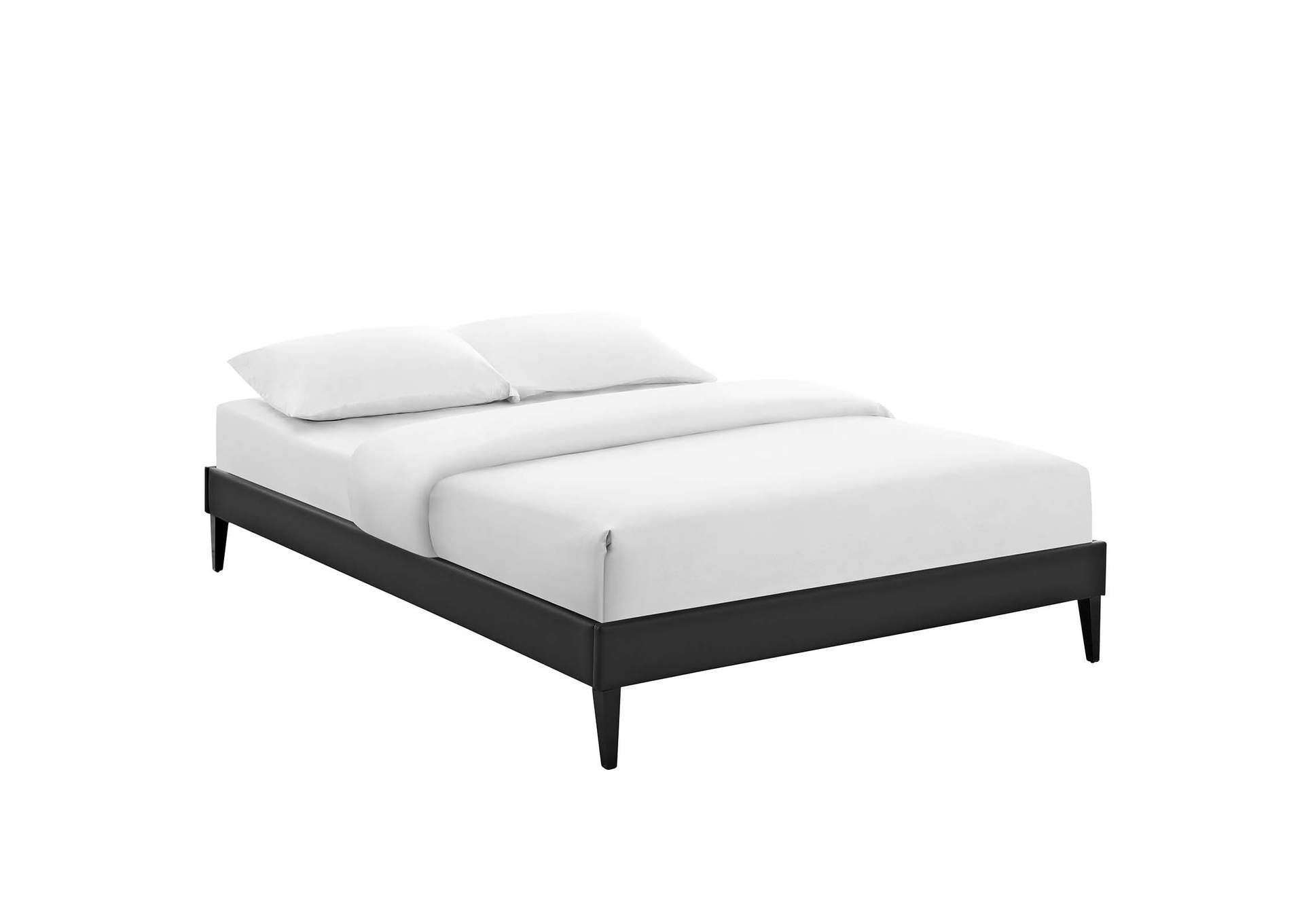 Black Tessie Queen Bed - Vinyl Frame with Squared Tapered Legs,Modway