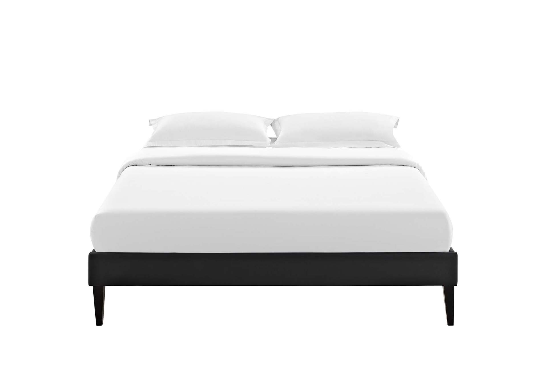 Black Tessie Queen Bed - Vinyl Frame with Squared Tapered Legs,Modway