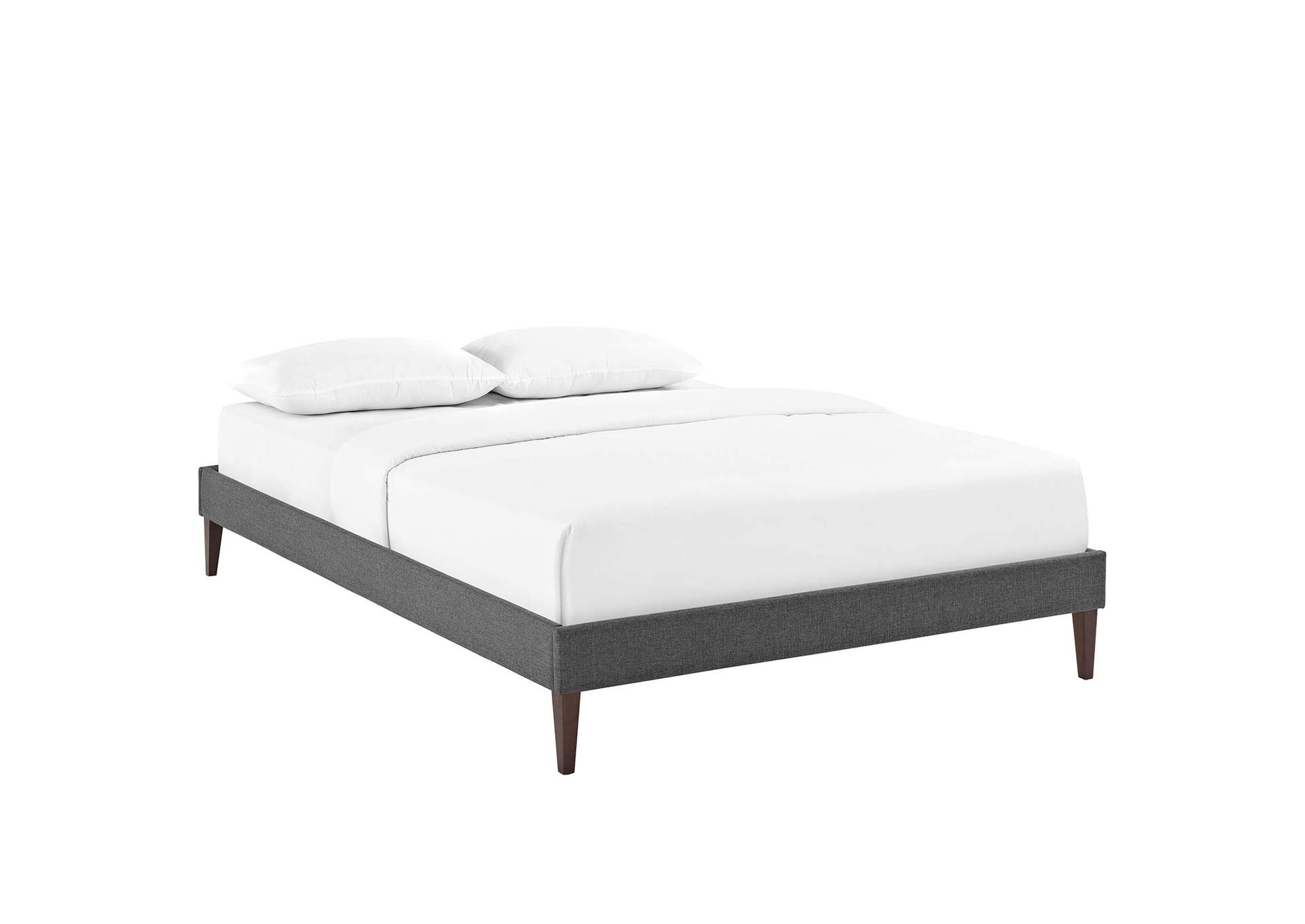 Gray Tessie Queen Bed - Fabric Frame with Squared Tapered Legs,Modway