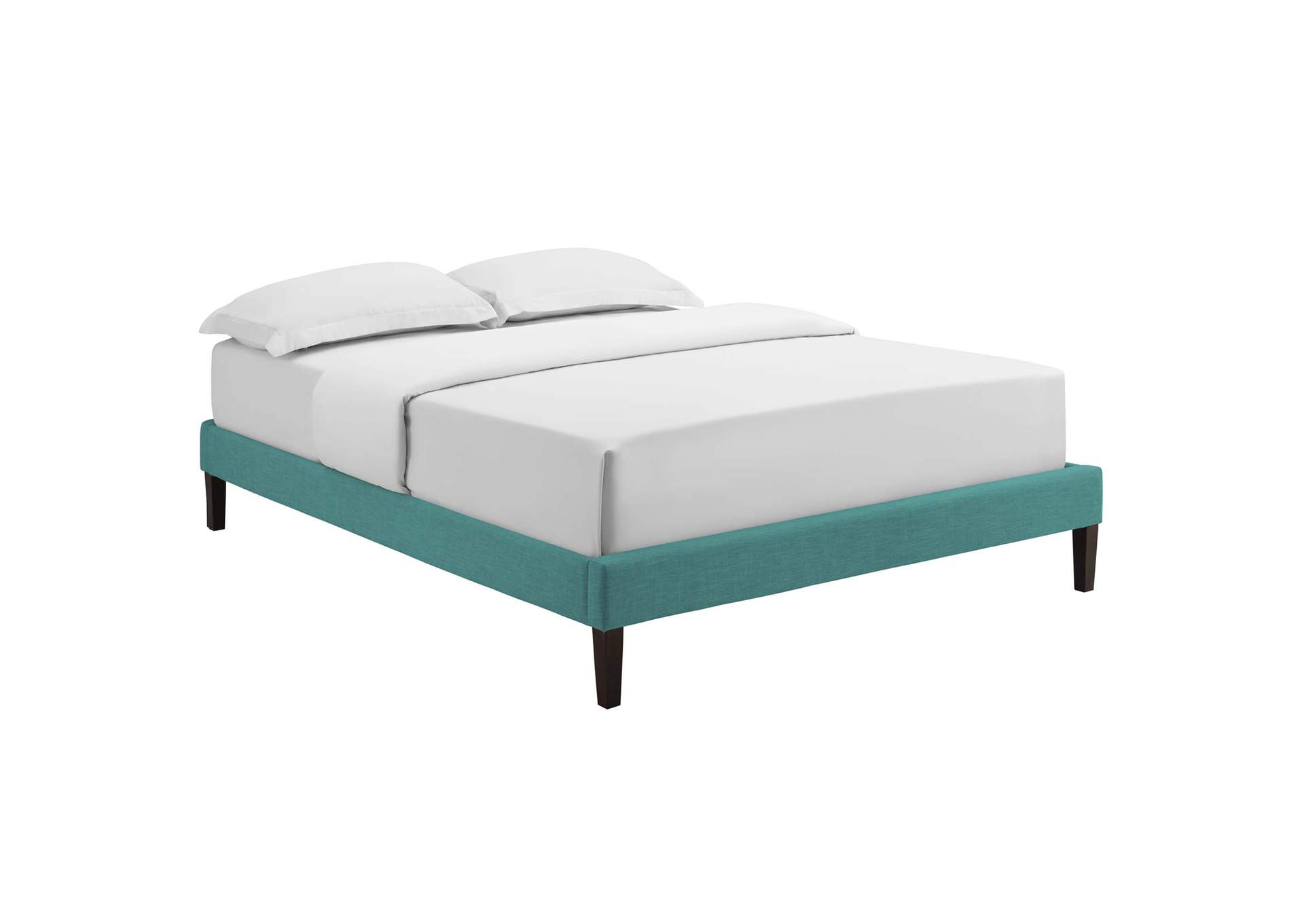 Teal Tessie Queen Bed - Fabric Frame with Squared Tapered Legs,Modway