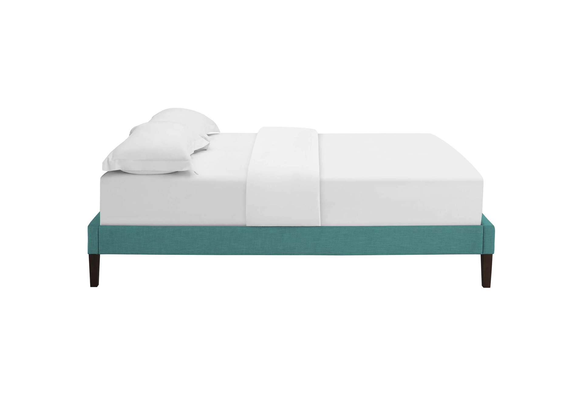 Teal Tessie Queen Bed - Fabric Frame with Squared Tapered Legs,Modway