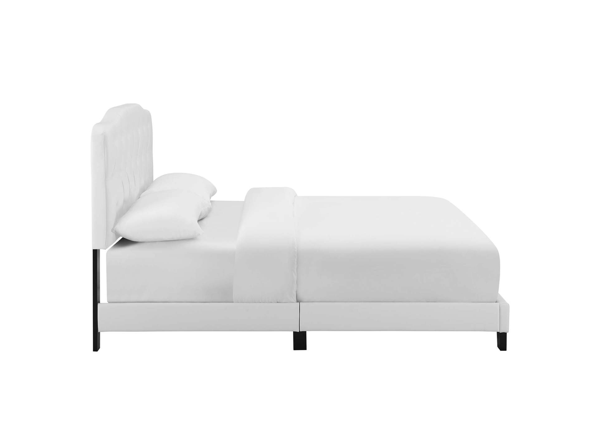 White Amelia Twin Bed - Faux Leather,Modway