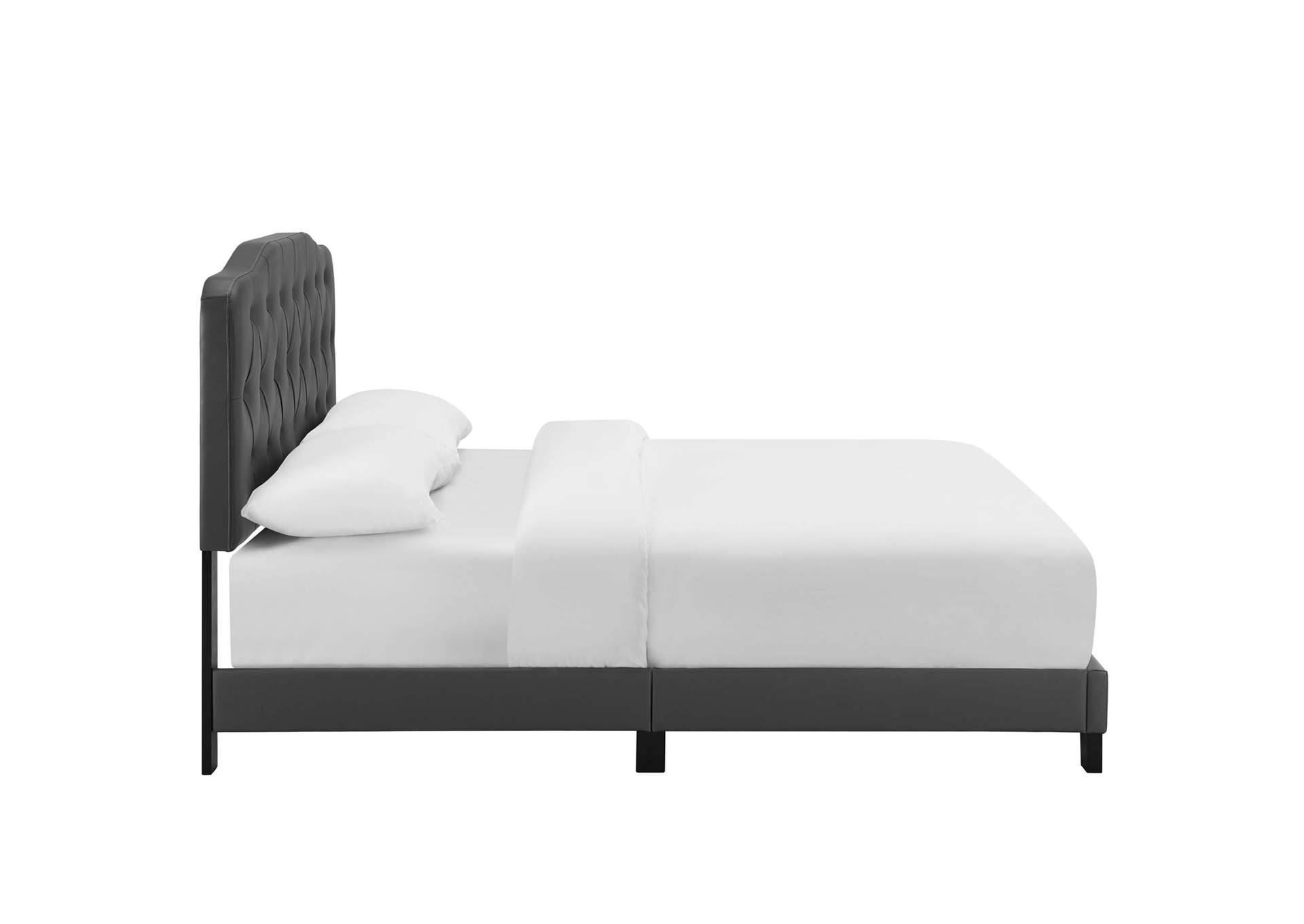 Gray Amelia Full Bed - Faux Leather,Modway