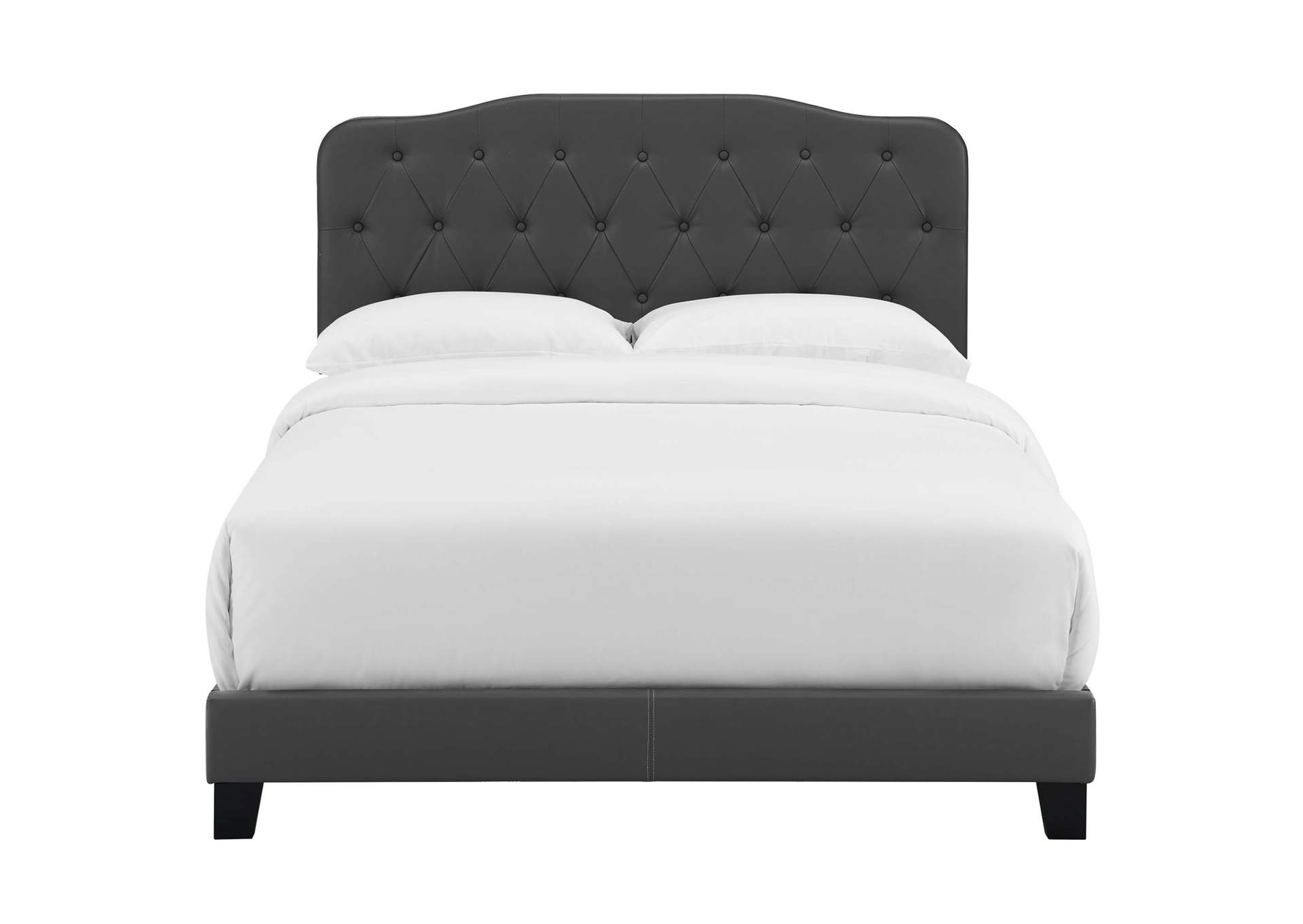 Gray Amelia Full Bed - Faux Leather,Modway