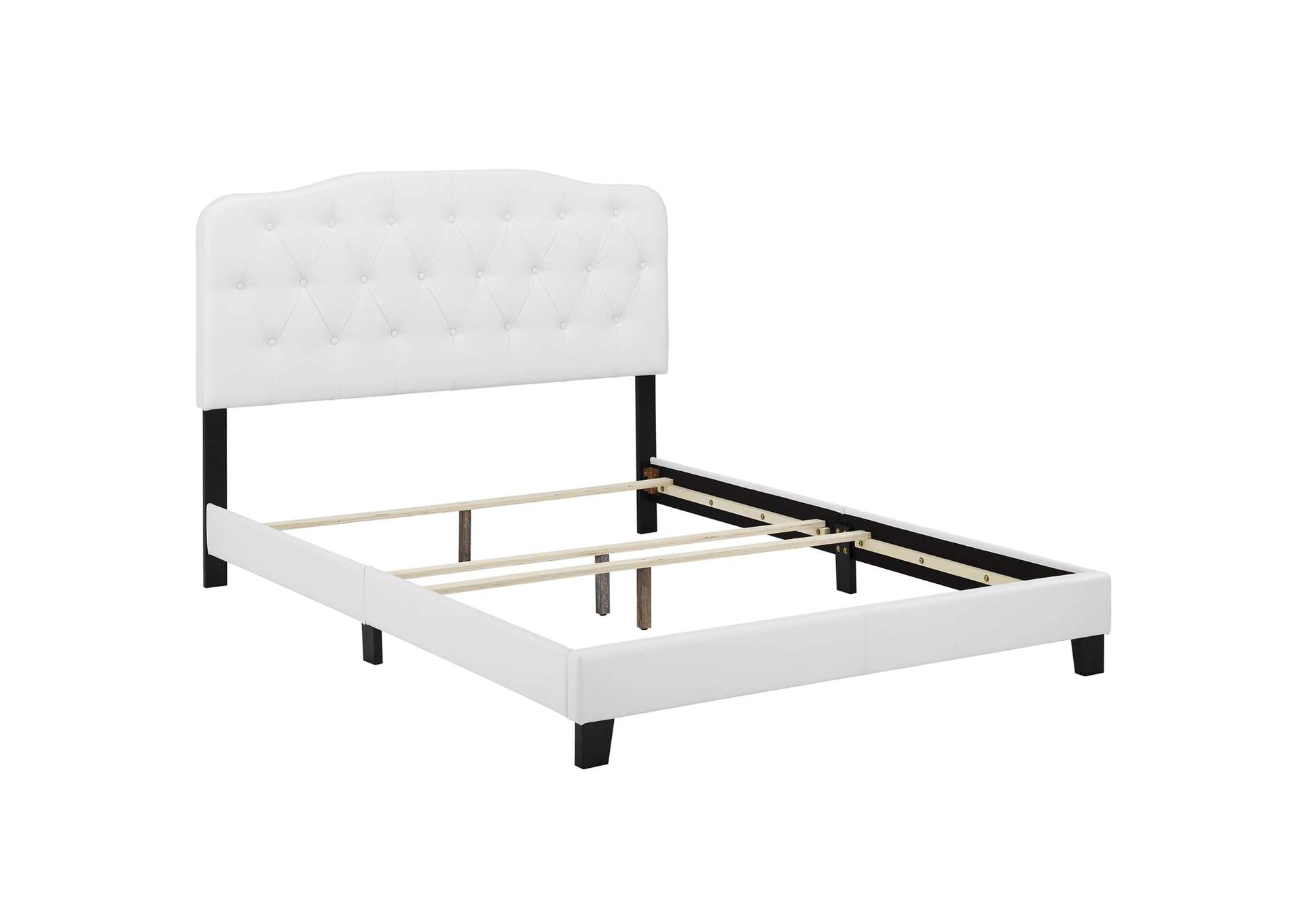 White Amelia King Bed - Faux Leather,Modway