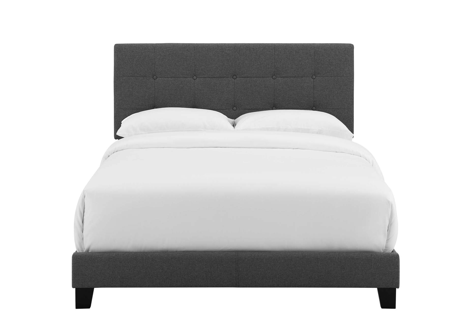 Gray Amira Twin Upholstered Bed - Fabric,Modway