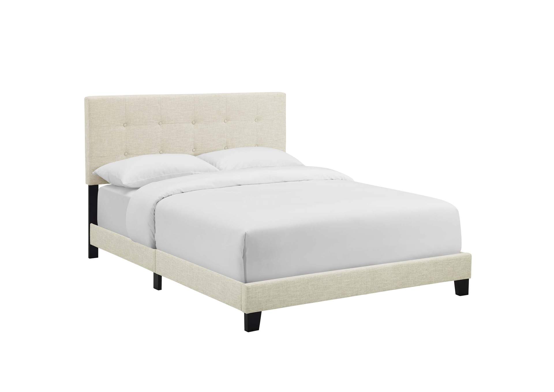 Beige Amira Full Upholstered Bed - Fabric,Modway