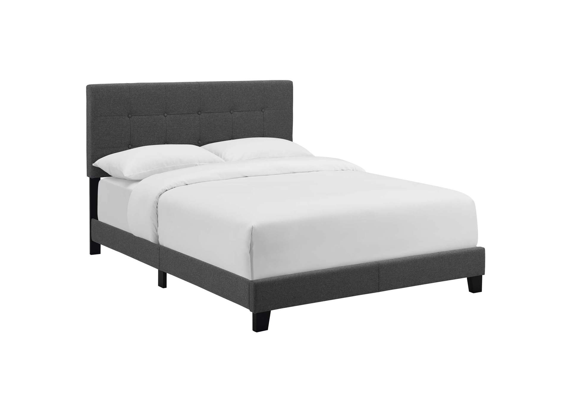 Gray Amira Queen Upholstered Bed - Fabric,Modway