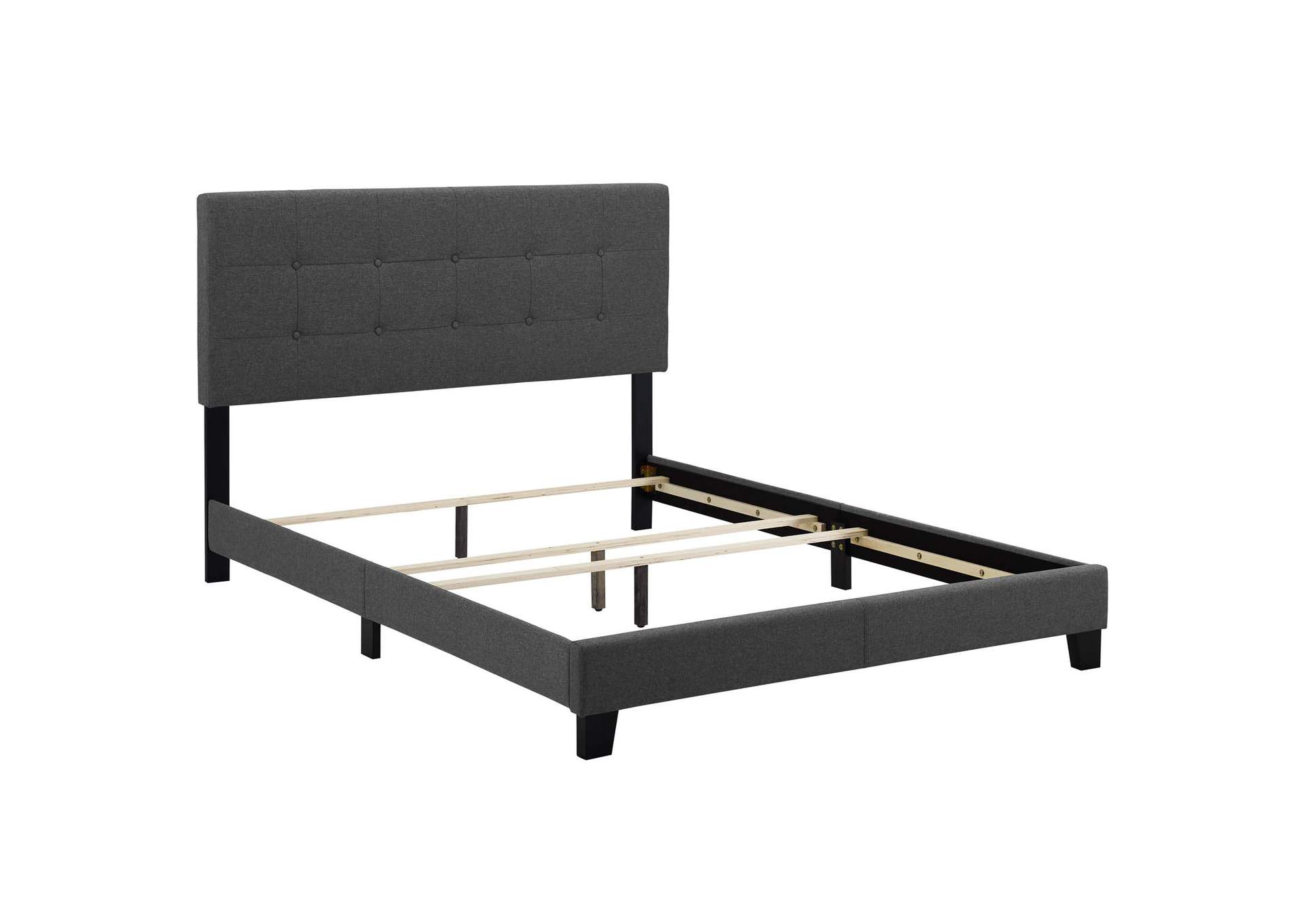 Gray Amira Queen Upholstered Bed - Fabric,Modway
