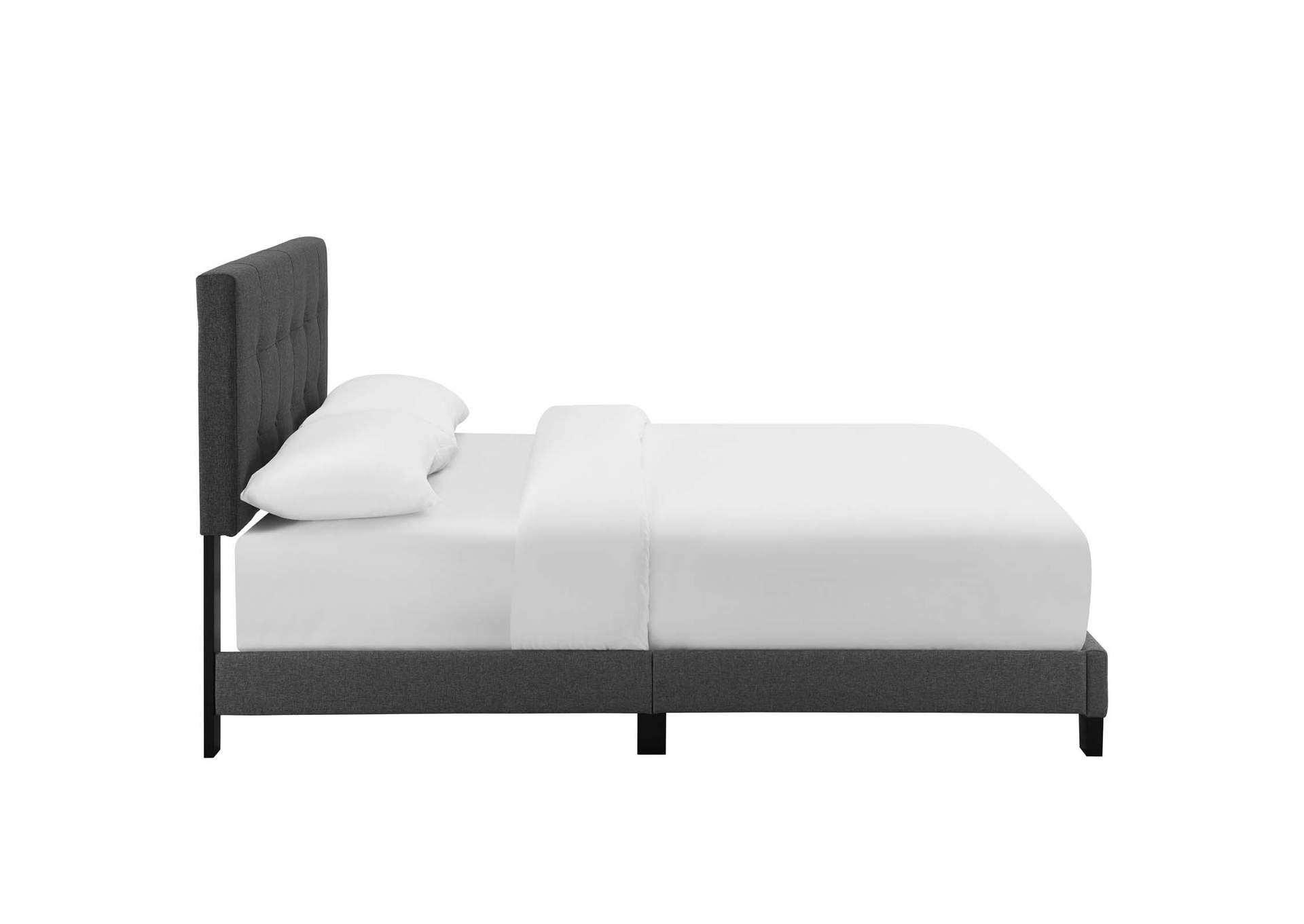 Gray Amira Queen Upholstered Bed - Fabric,Modway