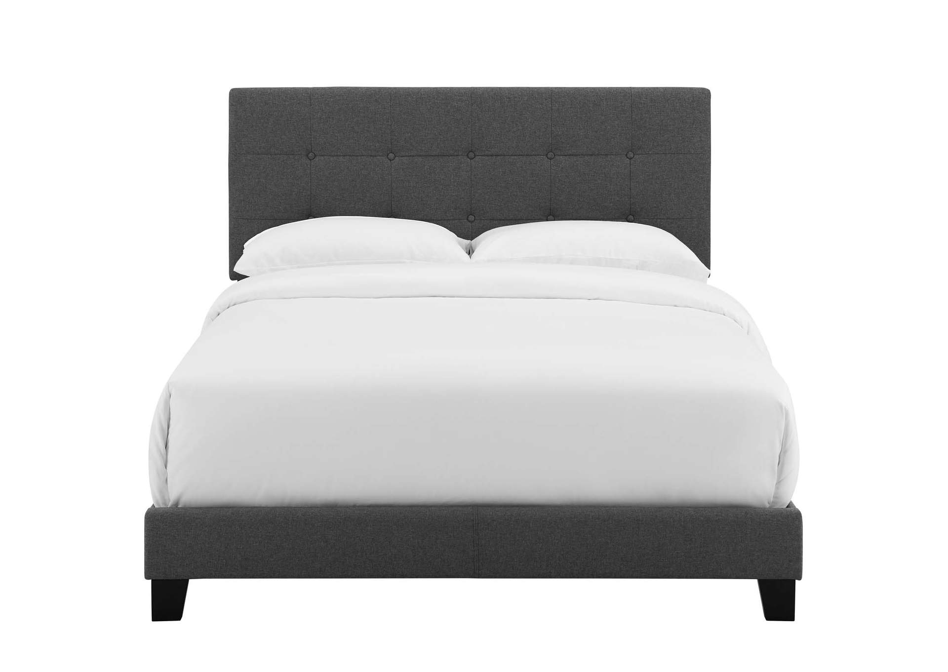 Gray Amira Queen Upholstered Bed - Fabric,Modway