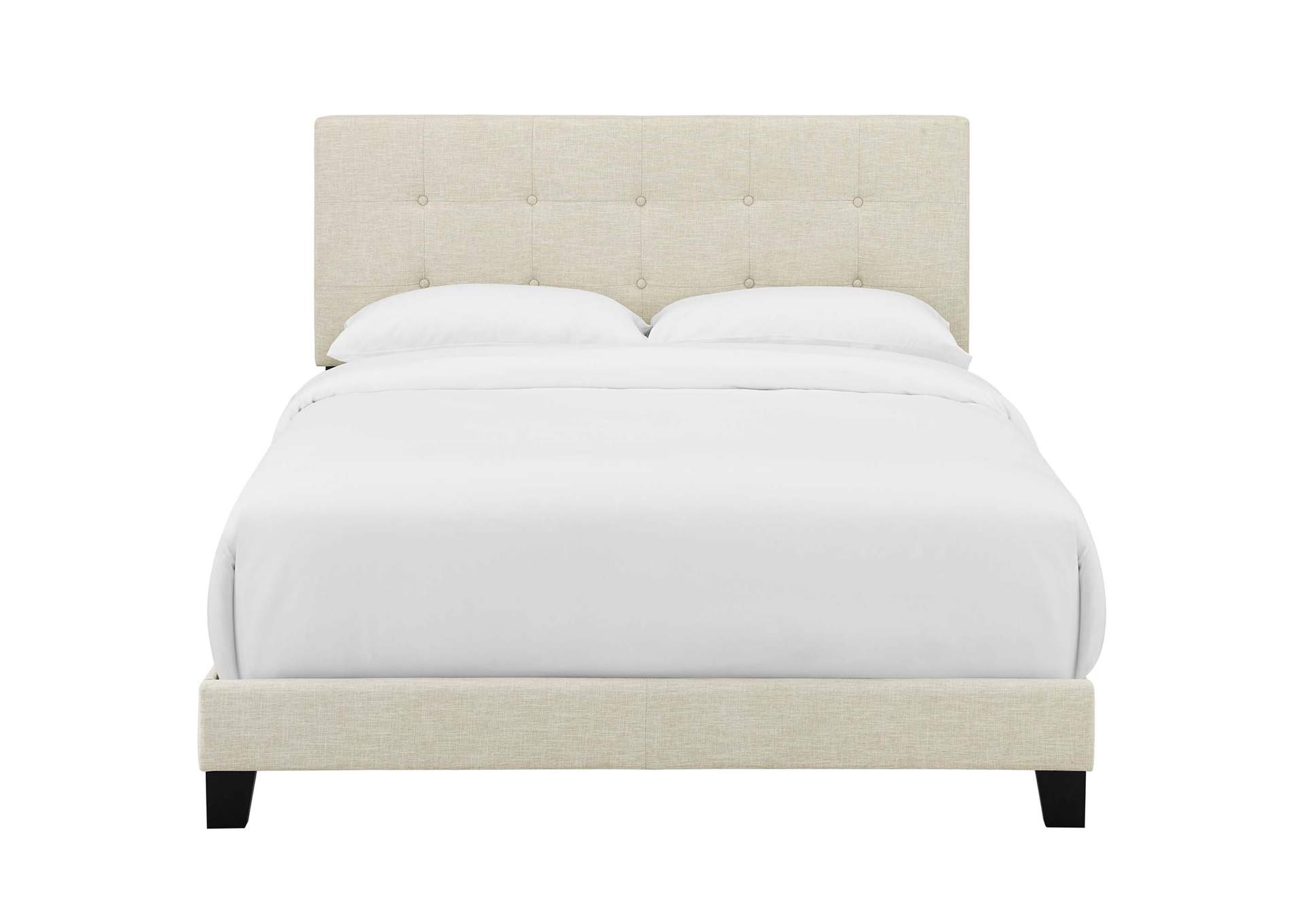 Beige Amira King Upholstered Bed - Fabric,Modway
