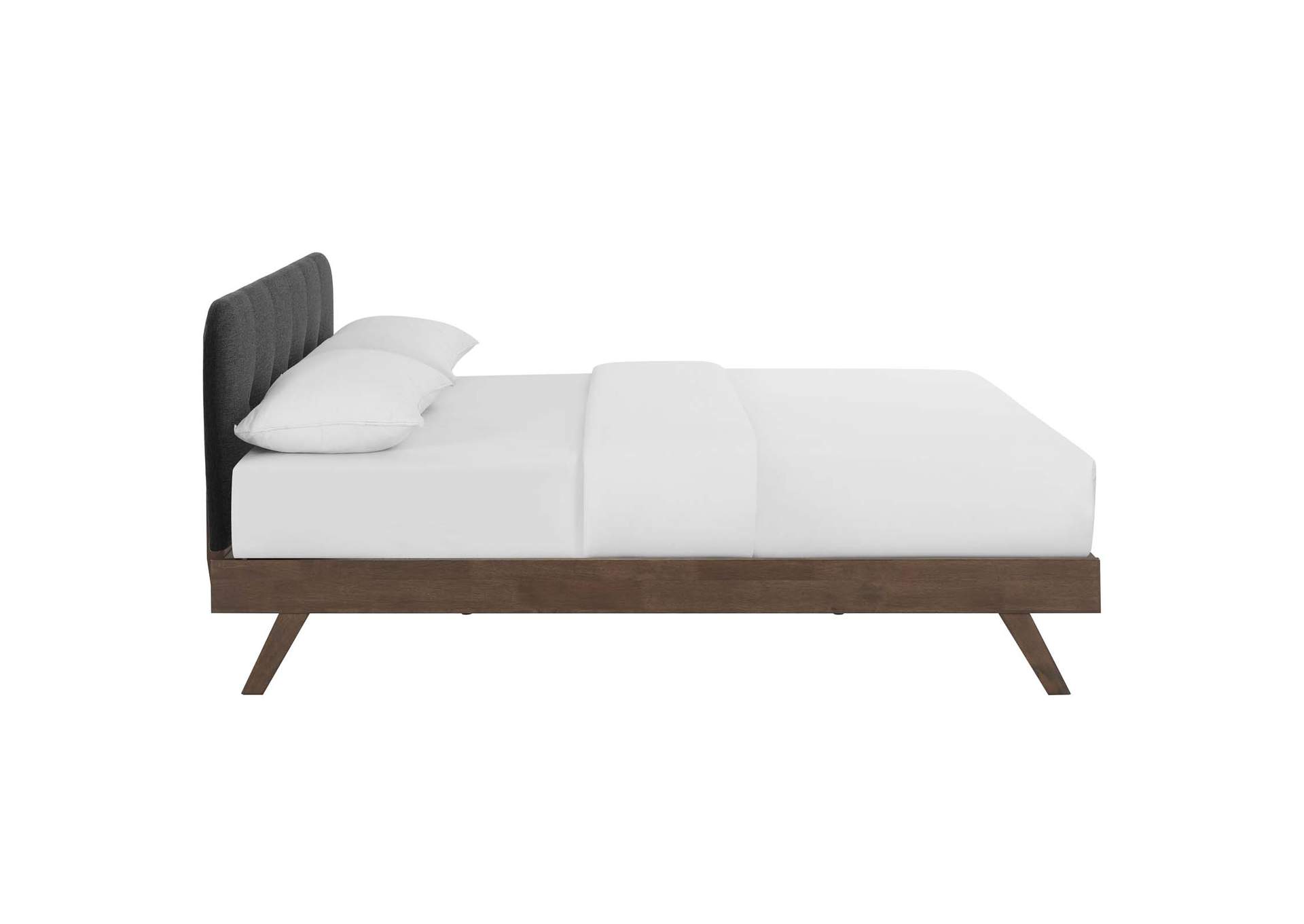Gray Gianna Queen Upholstered Polyester Fabric Platform Bed,Modway