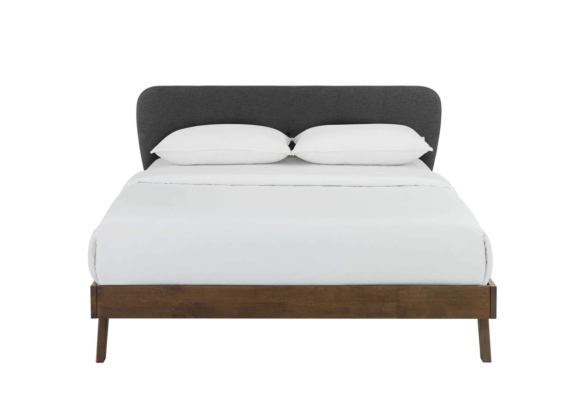 Gray Gianna Queen Upholstered Polyester Fabric Platform Bed,Modway