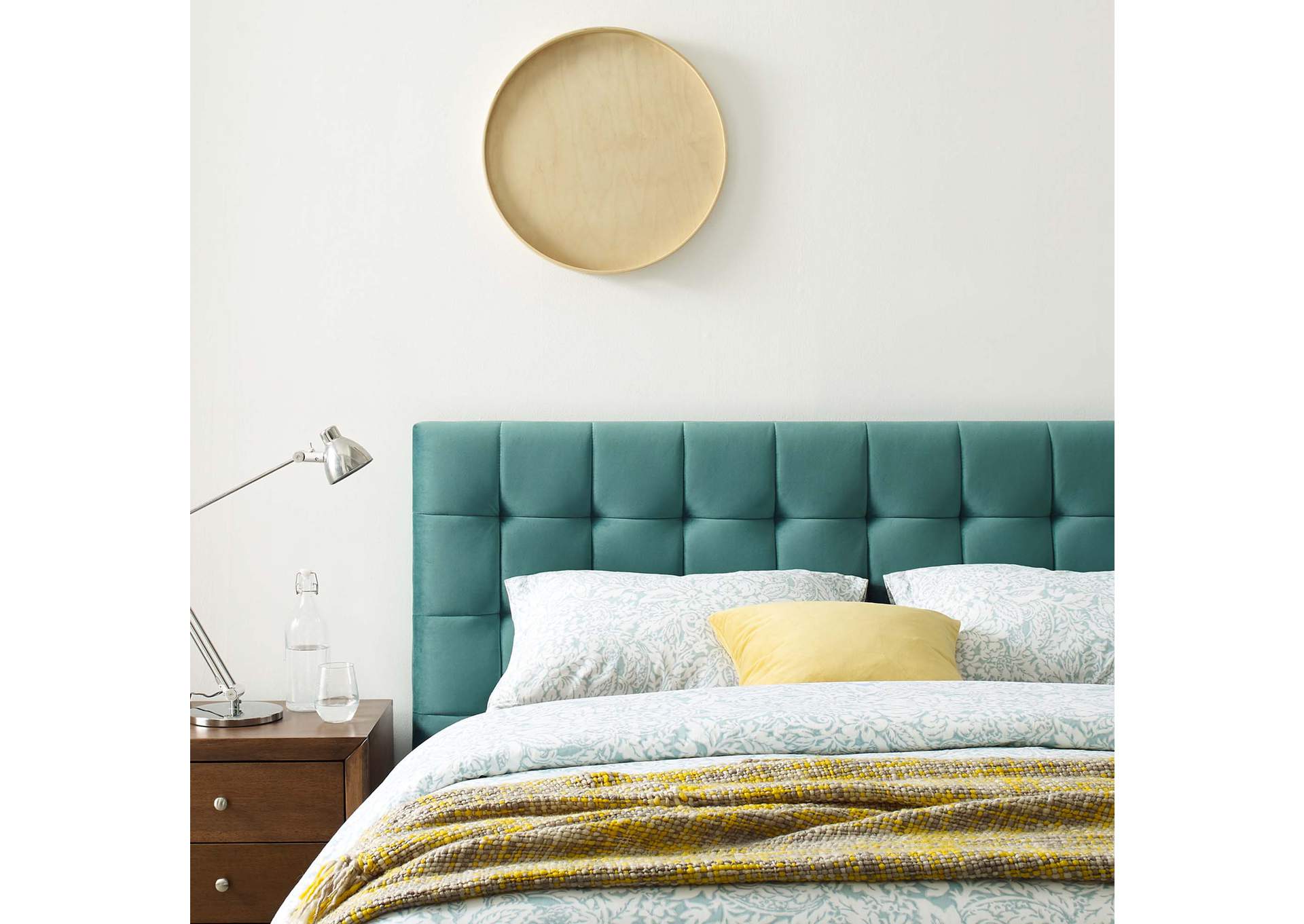 Teal Julia Queen Biscuit Tufted Performance Velvet Platform Bed,Modway