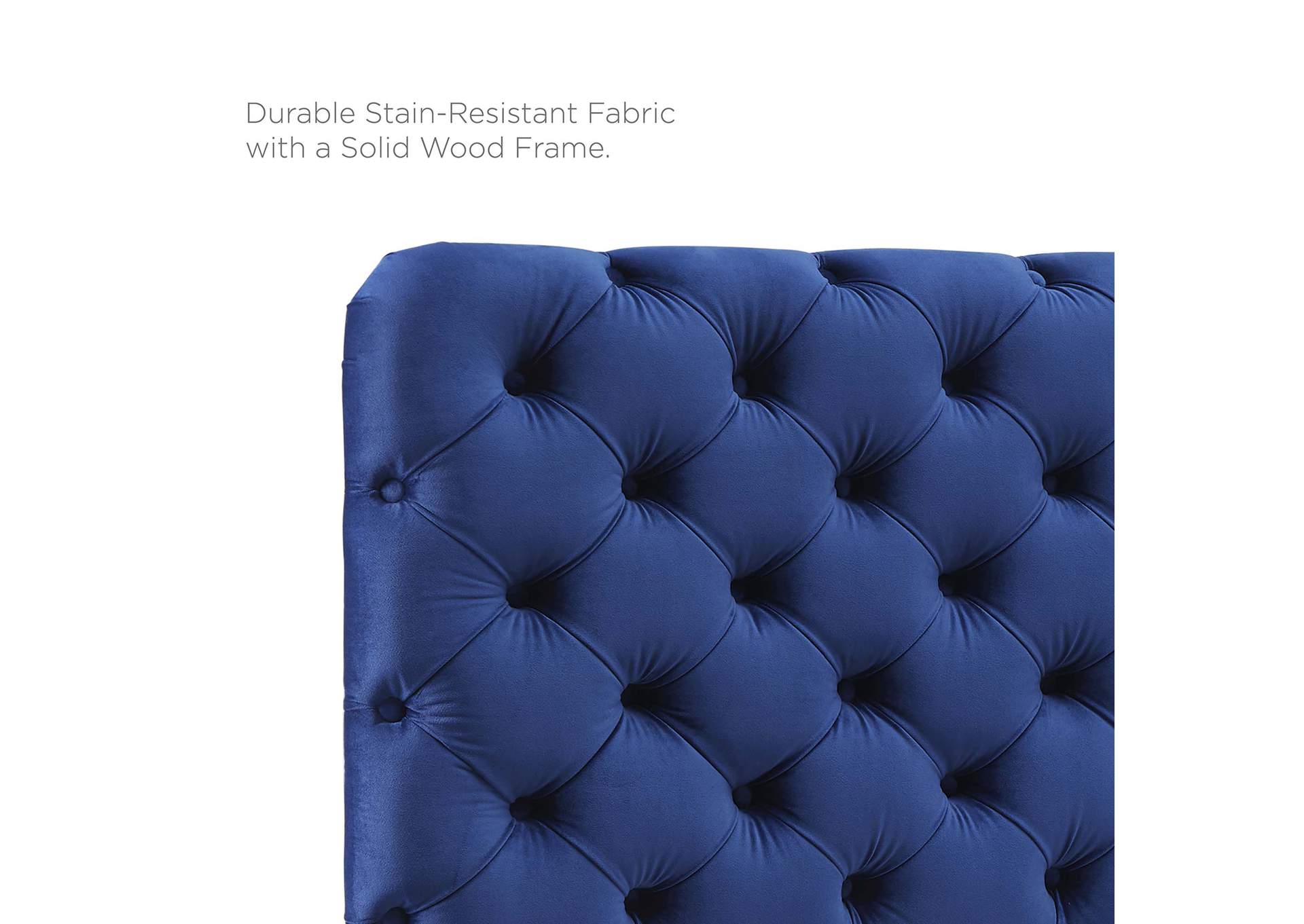Lizzy Navy Tufted Twin Performance Velvet Headboard,Modway