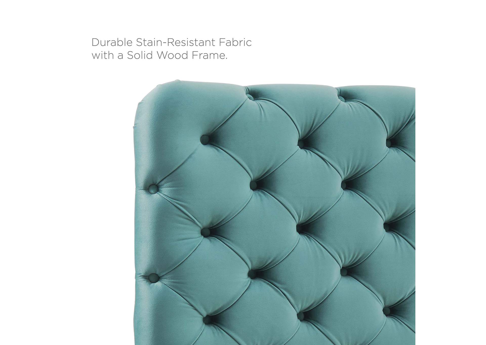 Lizzy Teal Tufted Twin Performance Velvet Headboard,Modway