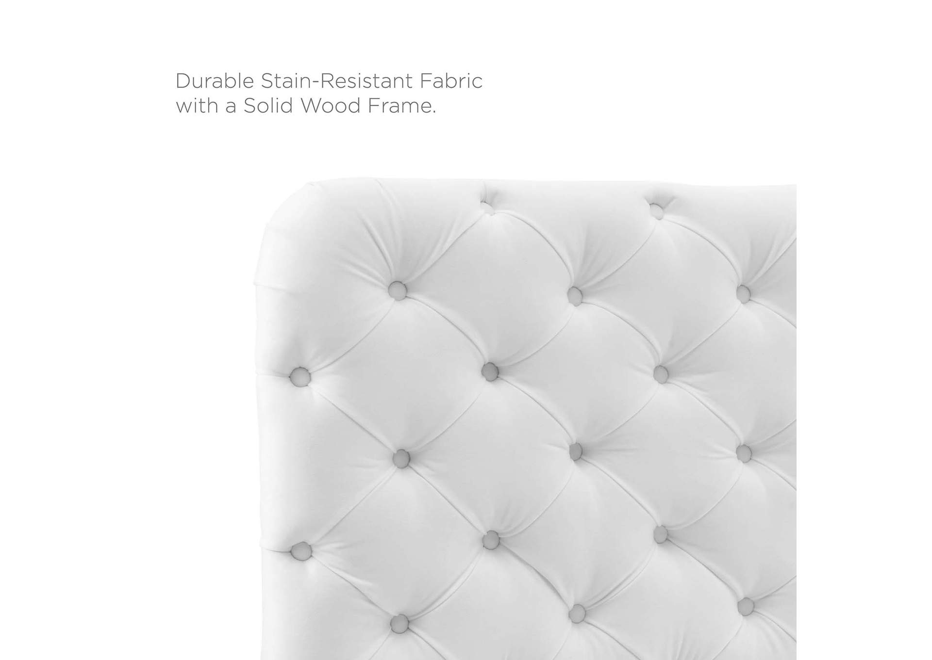 Lizzy White Tufted Twin Performance Velvet Headboard,Modway