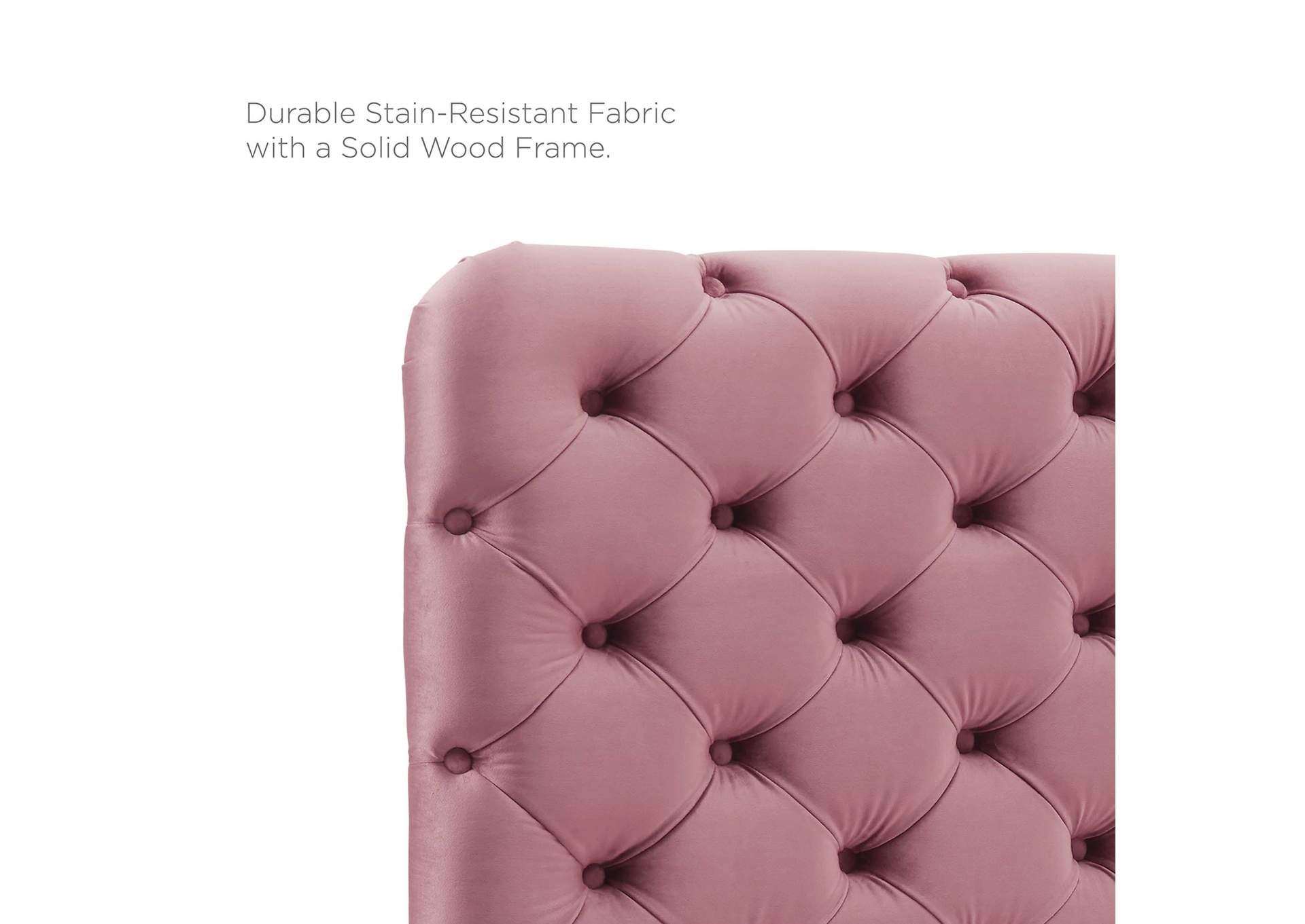 Lizzy Dusty Rose Tufted Full/Queen Performance Velvet Headboard,Modway
