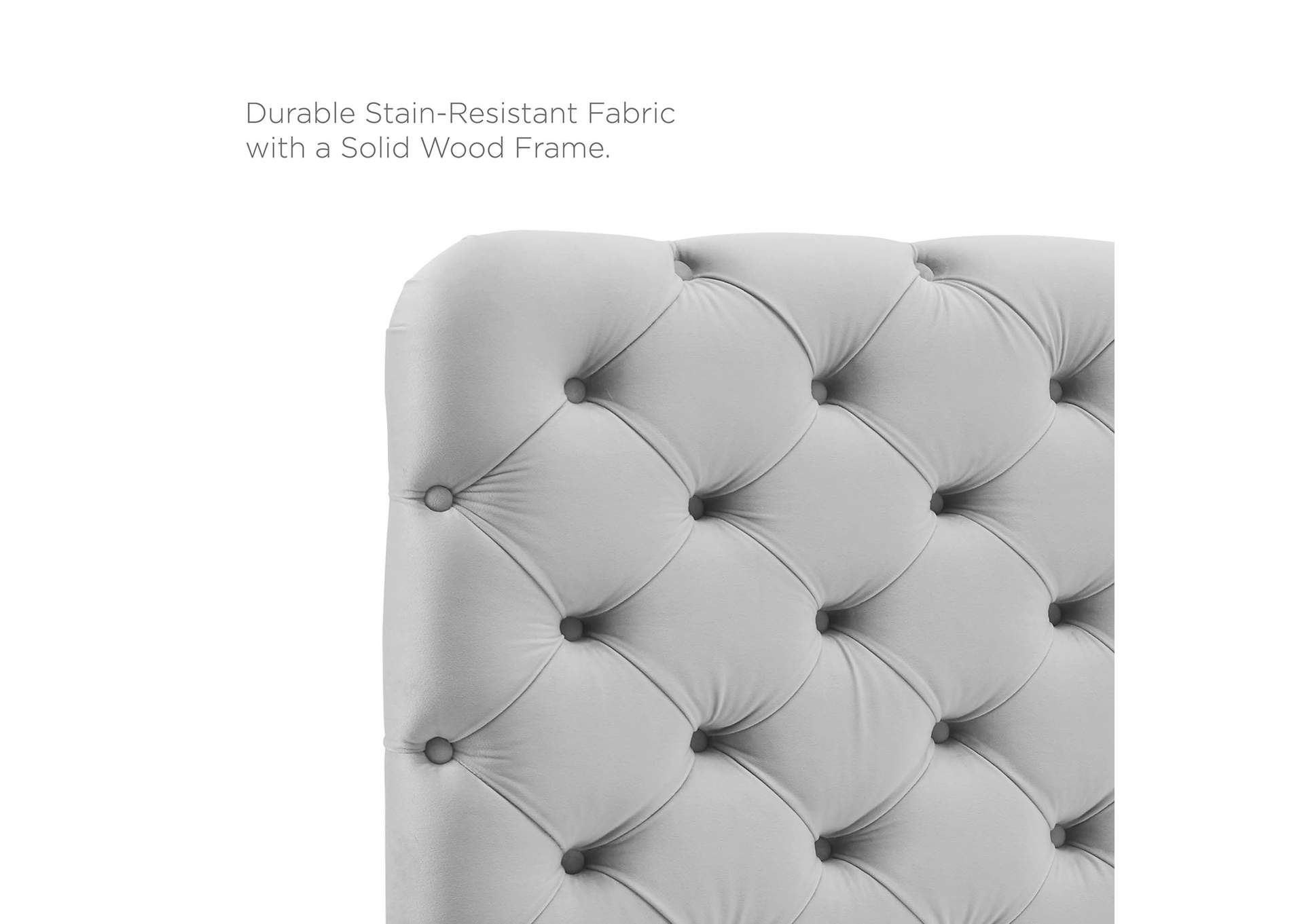 Lizzy Light Gray Tufted Full/Queen Performance Velvet Headboard,Modway