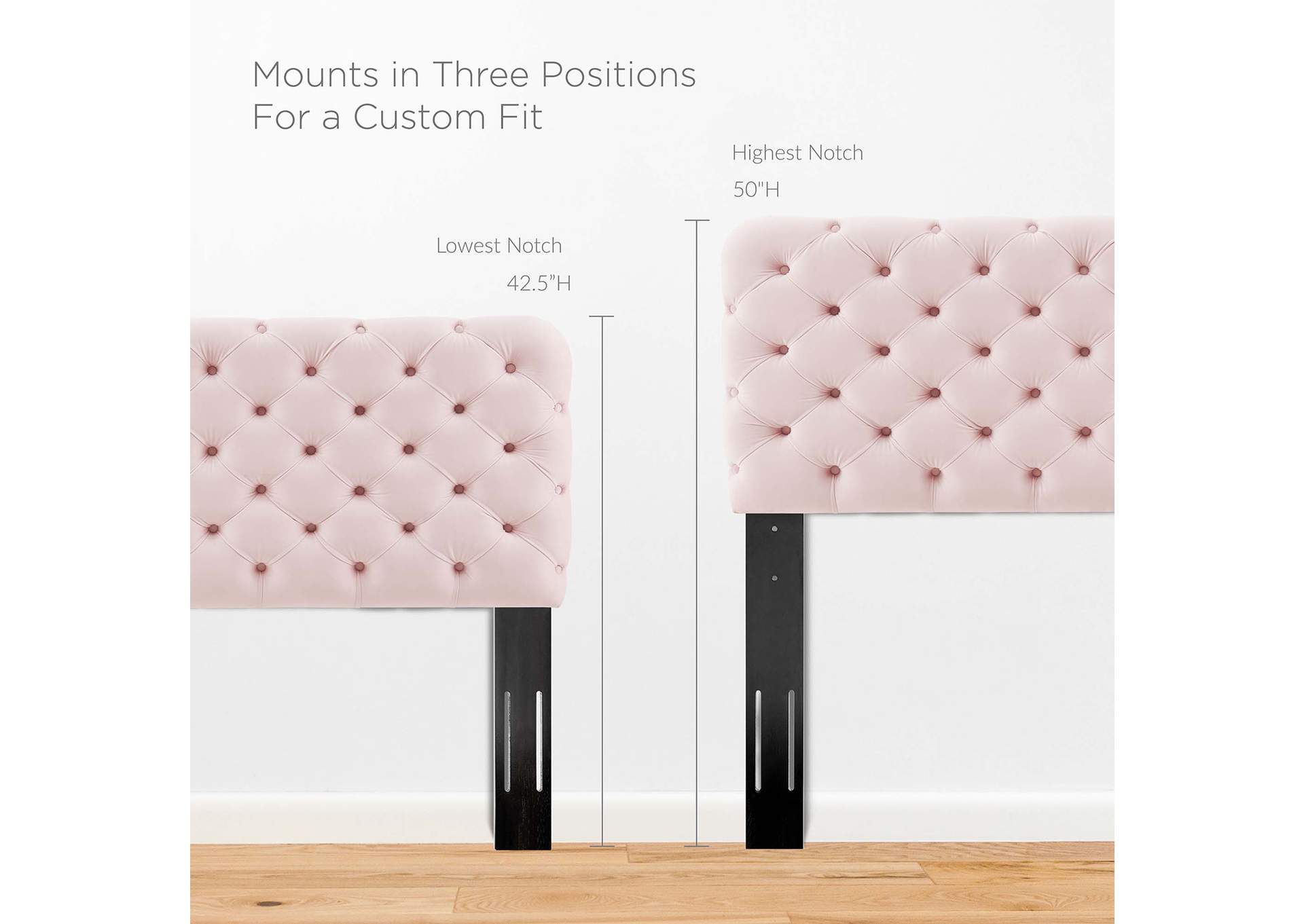 Lizzy Pink Tufted Full/Queen Performance Velvet Headboard,Modway