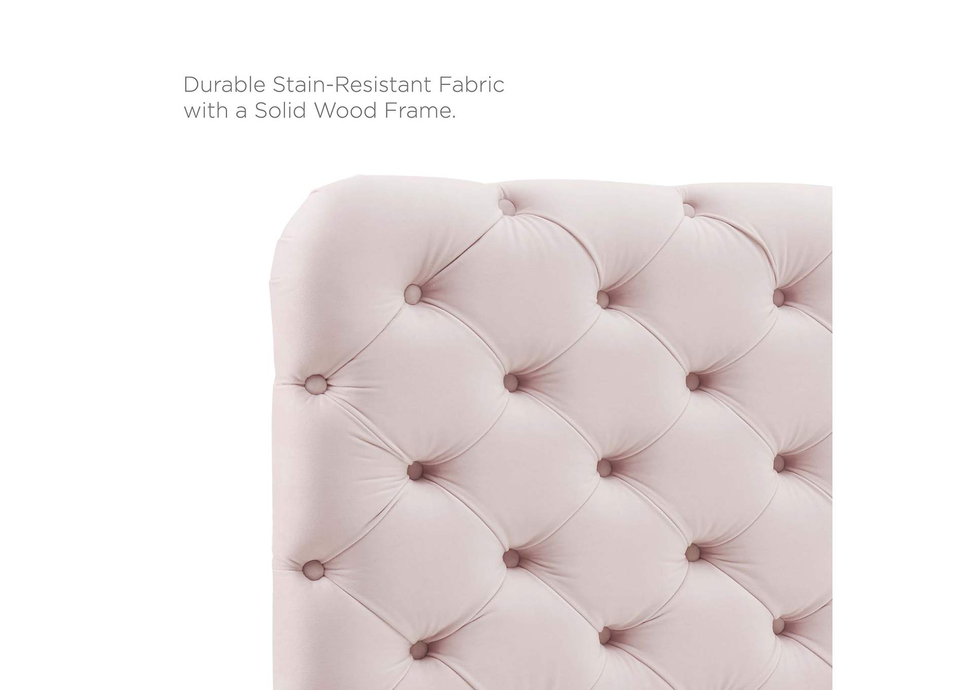 Lizzy Pink Tufted King/California King Performance Velvet Headboard,Modway